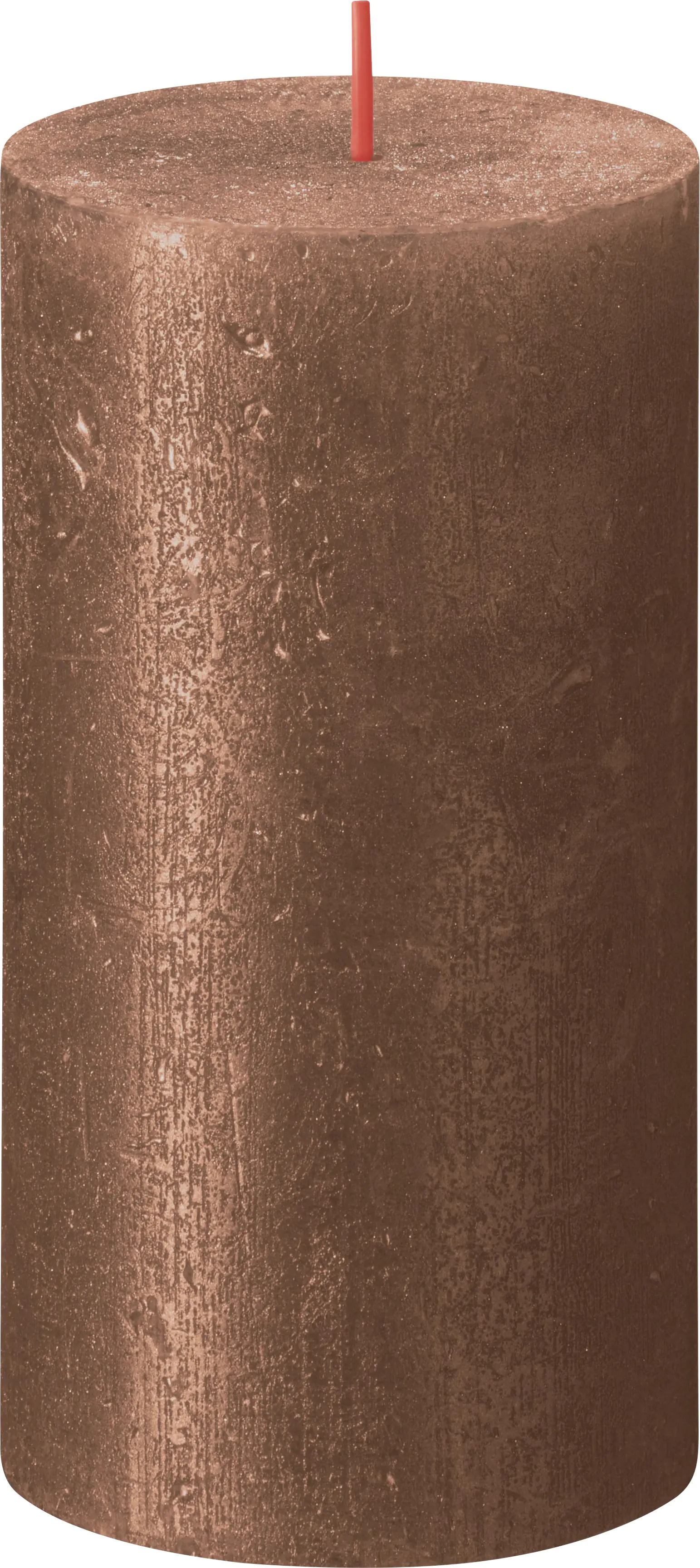 Bolsius Stumpenkerze Rustik Shimmer Kupfer 13 cm