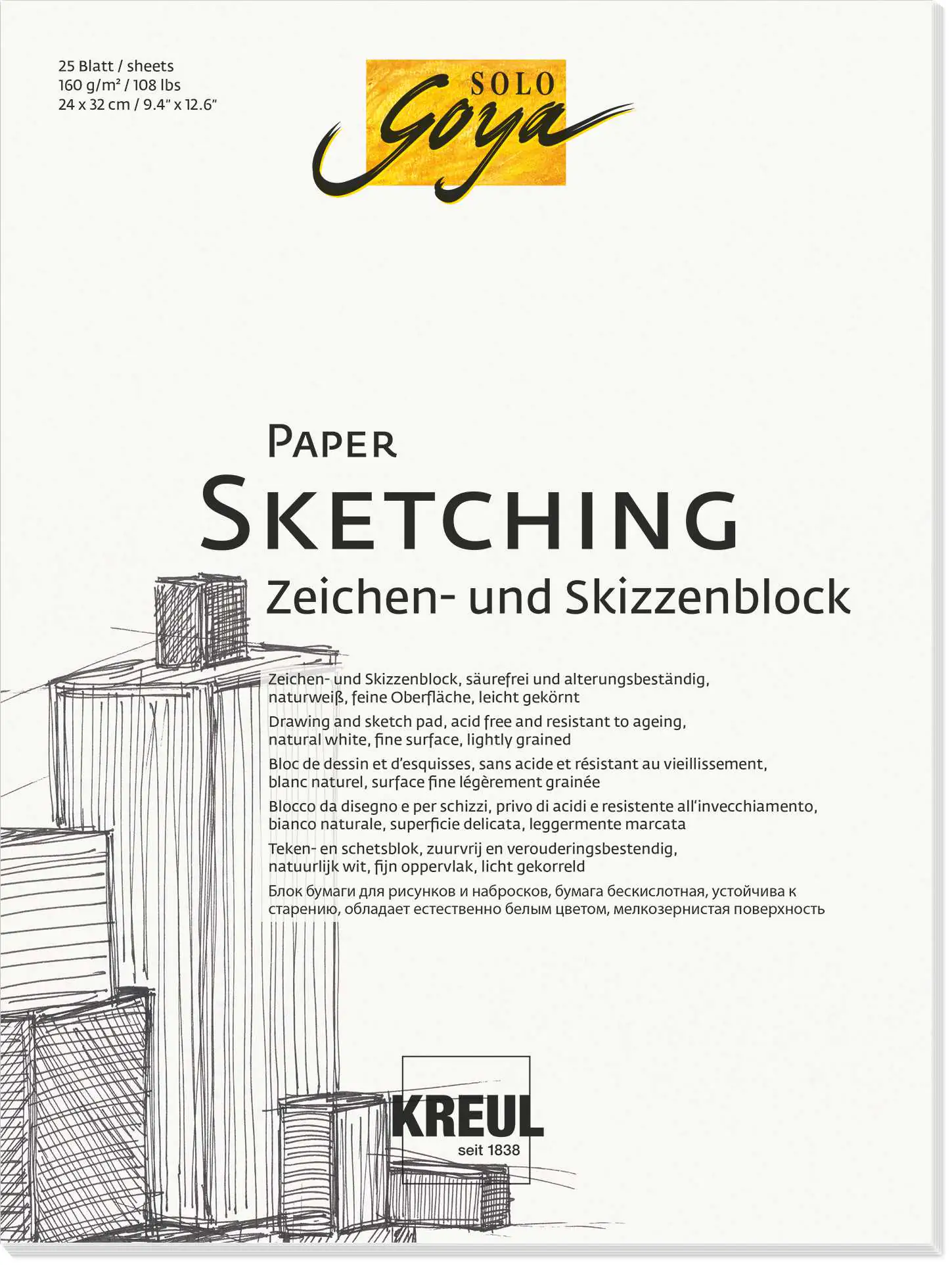 Kreul Solo Goya Paper Sketching 24 x 32 cm 25 Blatt