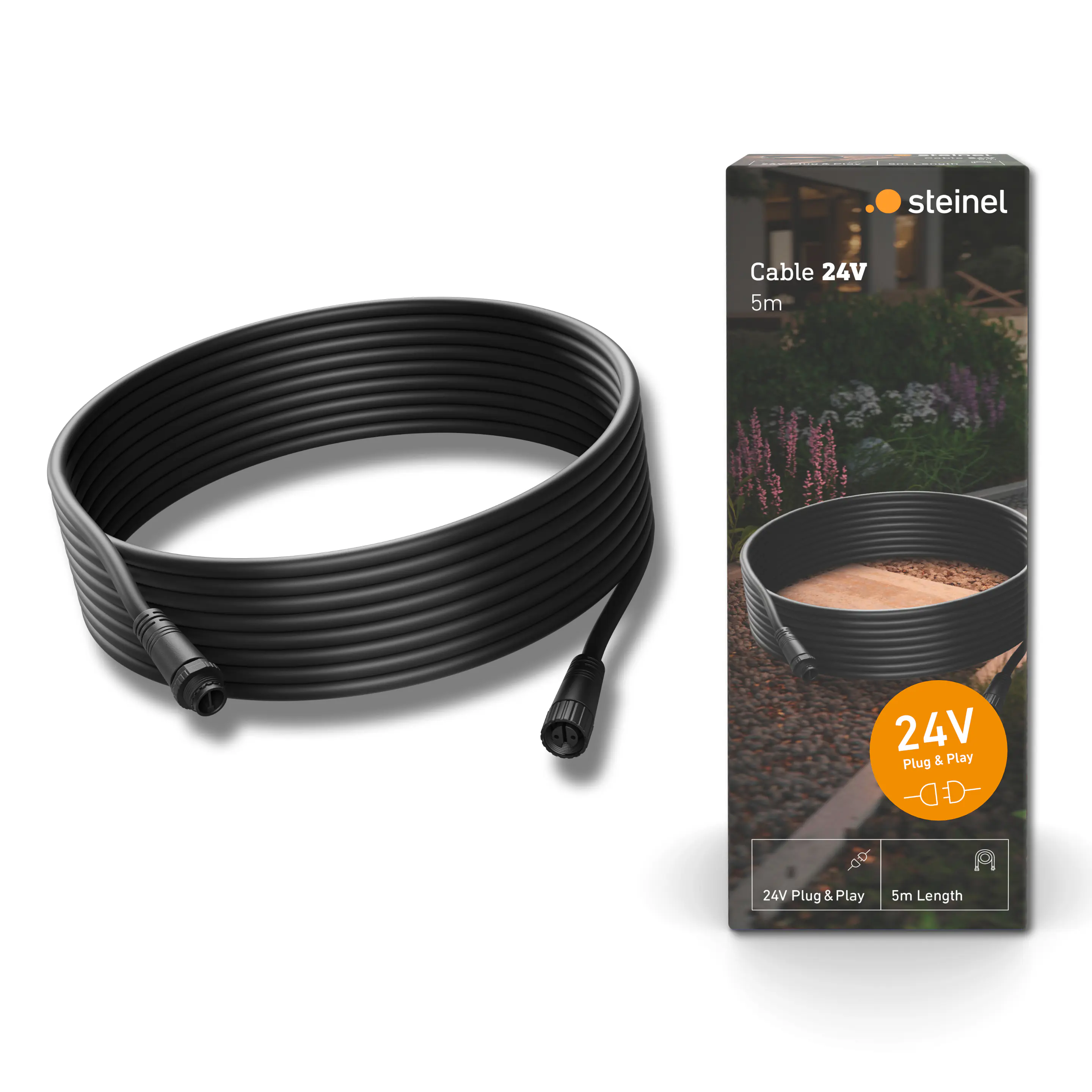 Steinel Verlängerungskabel für 24V Garten-Lichtsystem 5 m schwarz