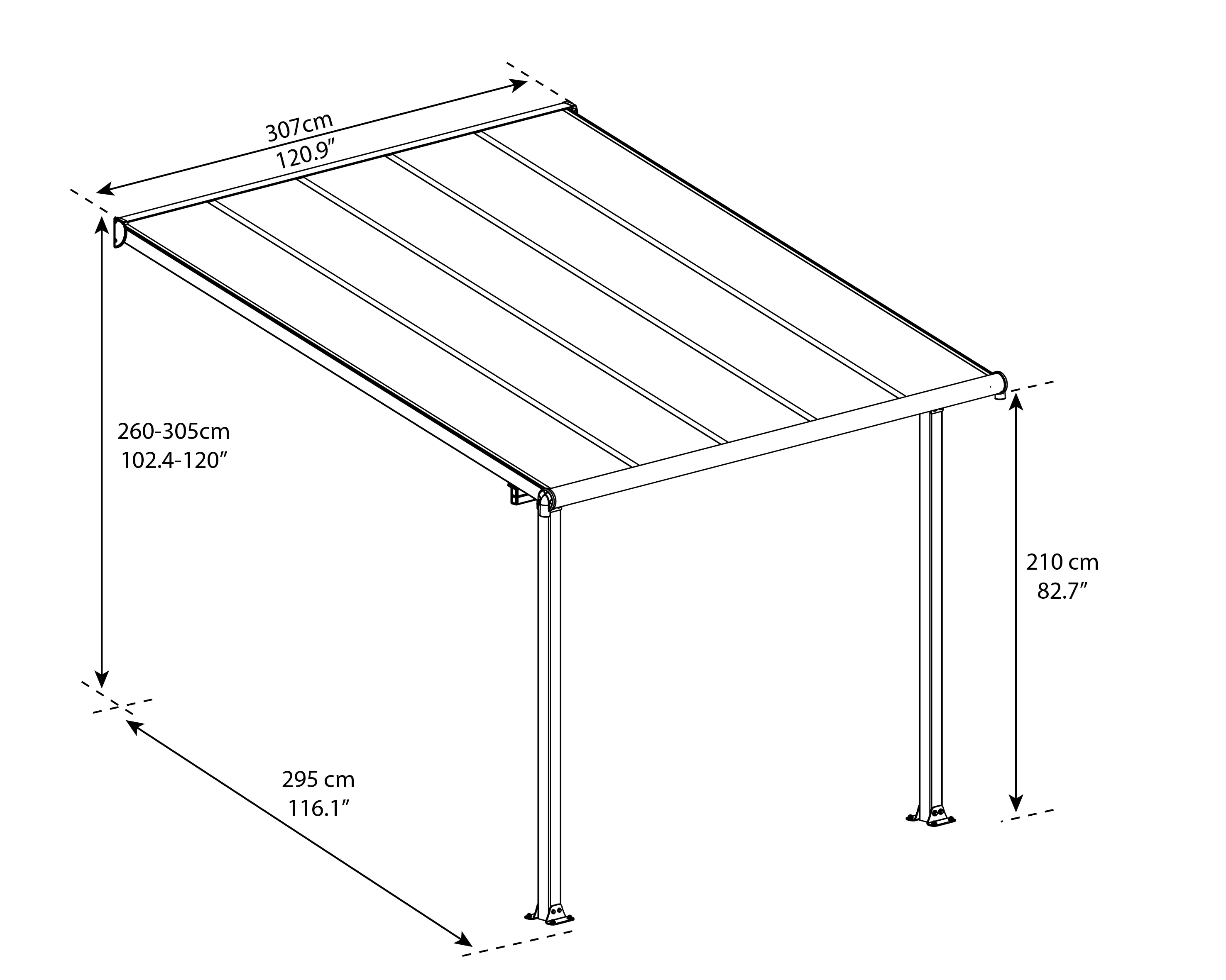 Canopia Terrassenüberdachung Olympia 3x3 weiß