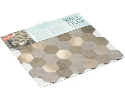 d-c-fix Klebefliesen Metall und Stein Hexagon 30,5 x 30,5 cm