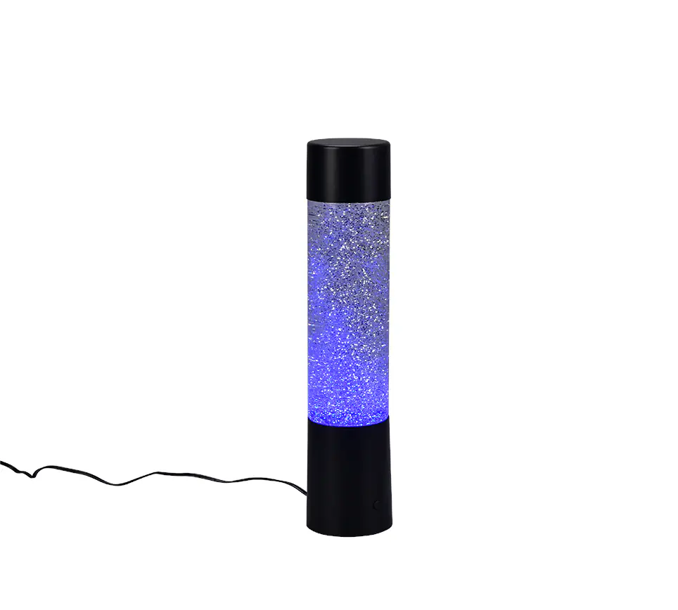 Reality LED Tischleuchte Glitter Ø 7 x 34 cm RGB schwarz matt