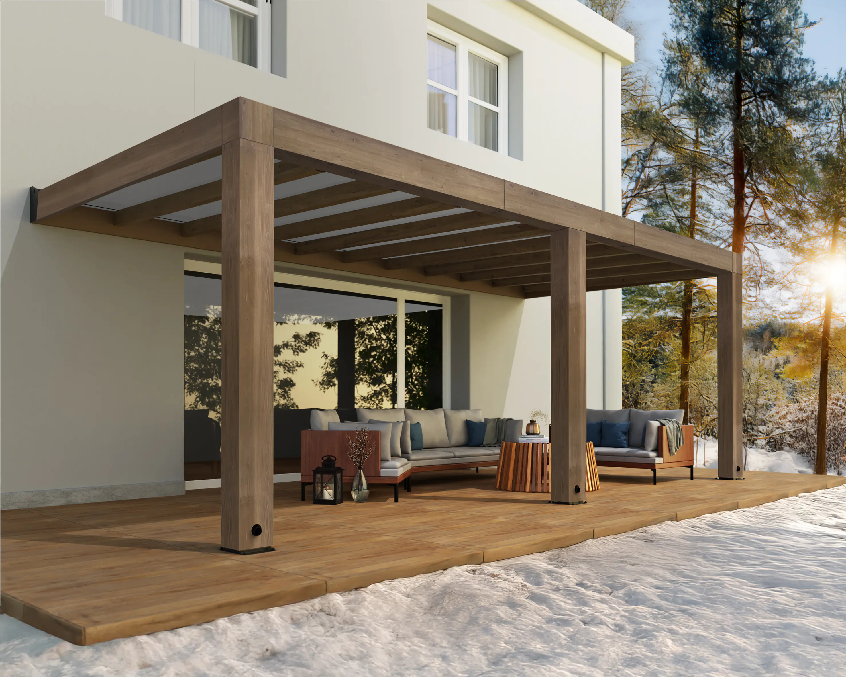 Canopia Terrassenüberdachung Helsinki Holz 665 x 294 cm braun