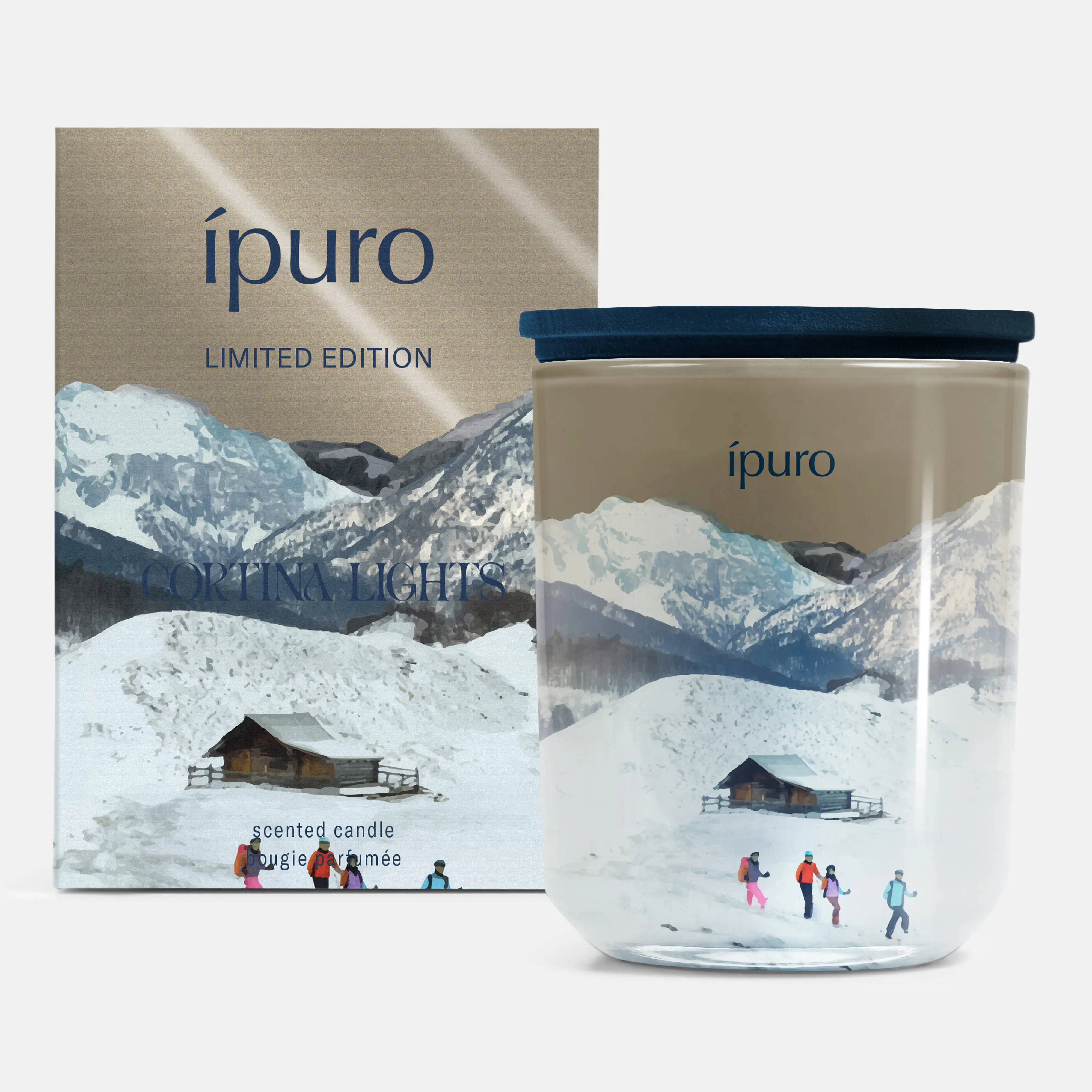 ipuro Duftkerze im Glas Cortina Lights Ø 9 x 9 cm weiß