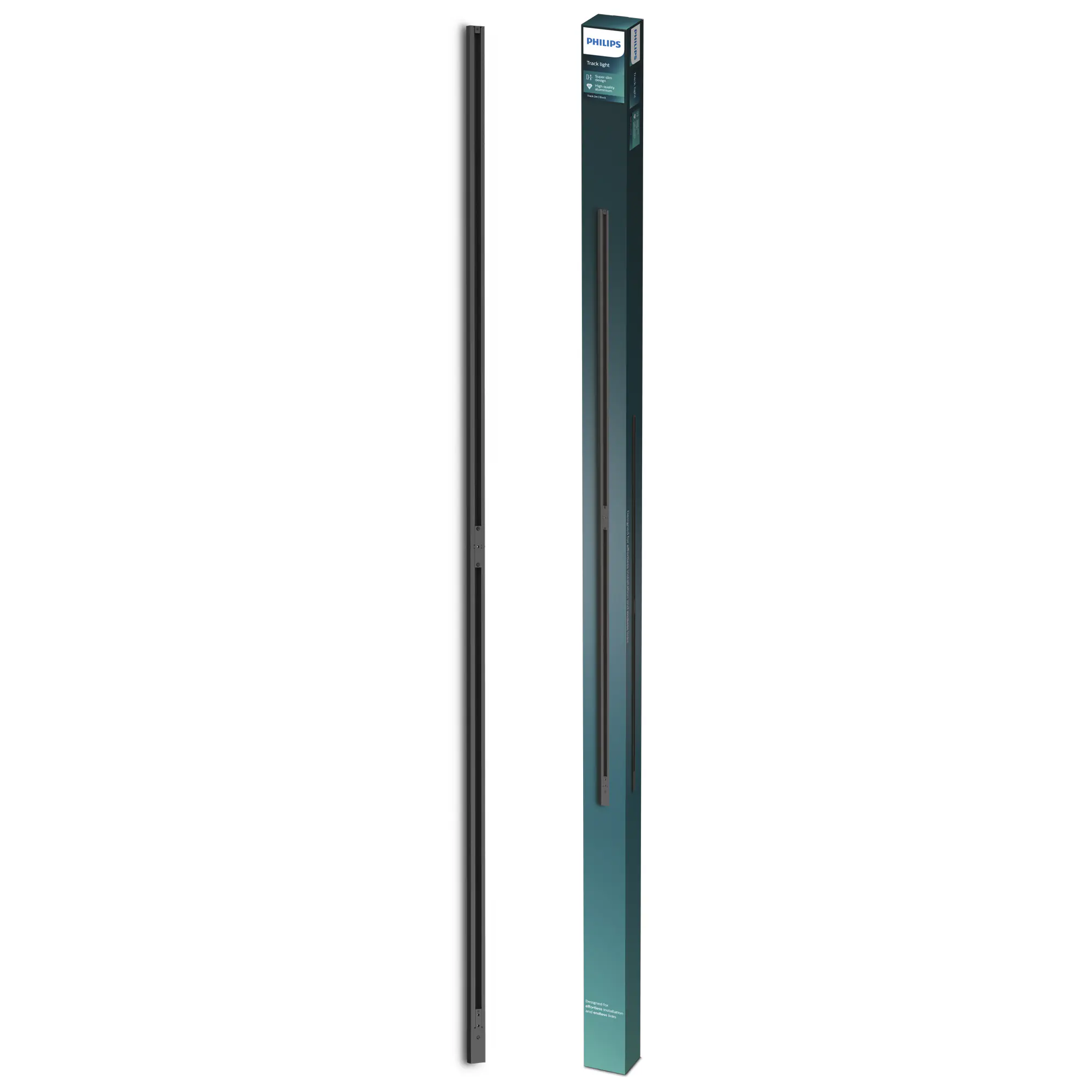 Philips EasyLink Trägerschienen 2 x 1 m mit Stromzufuhr schwarz