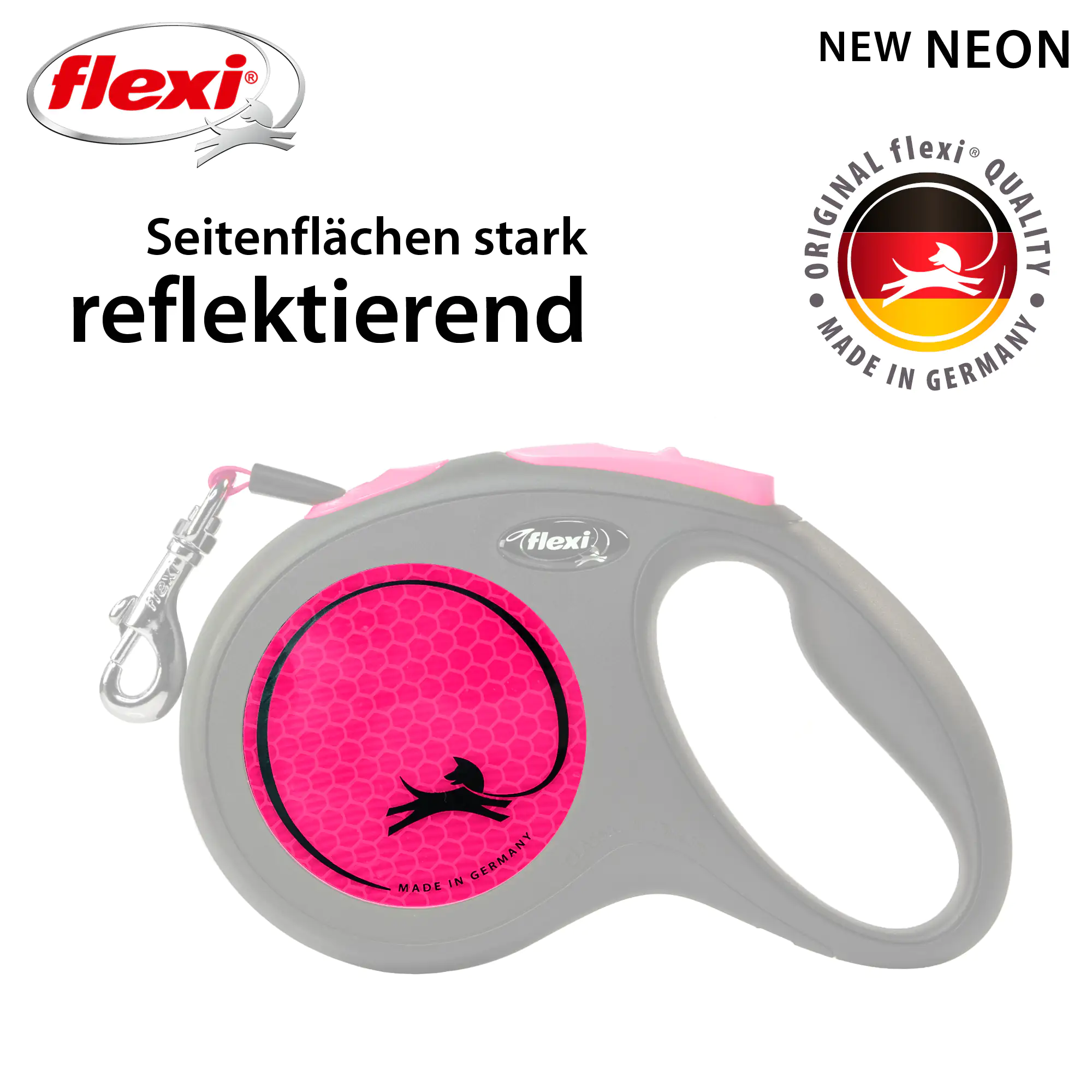 Flexi Hundeleine New Neon Gurt M neonpink
