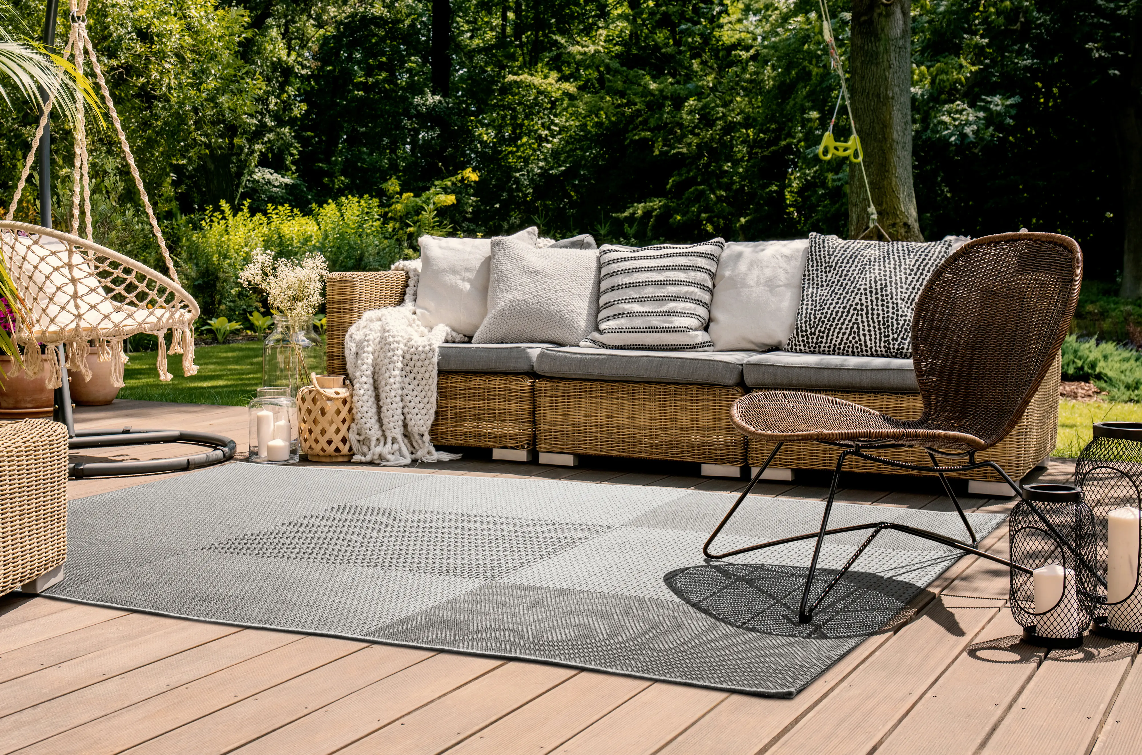 Andiamo Outdoorteppich Arizona grau-anthrazit, 133 x 190 cm