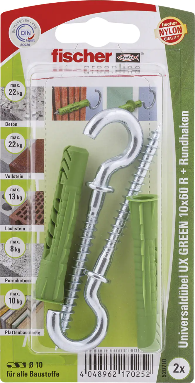 Fischer Universaldübel-Set UX green 10.0 x 60 mm - 2 Stück