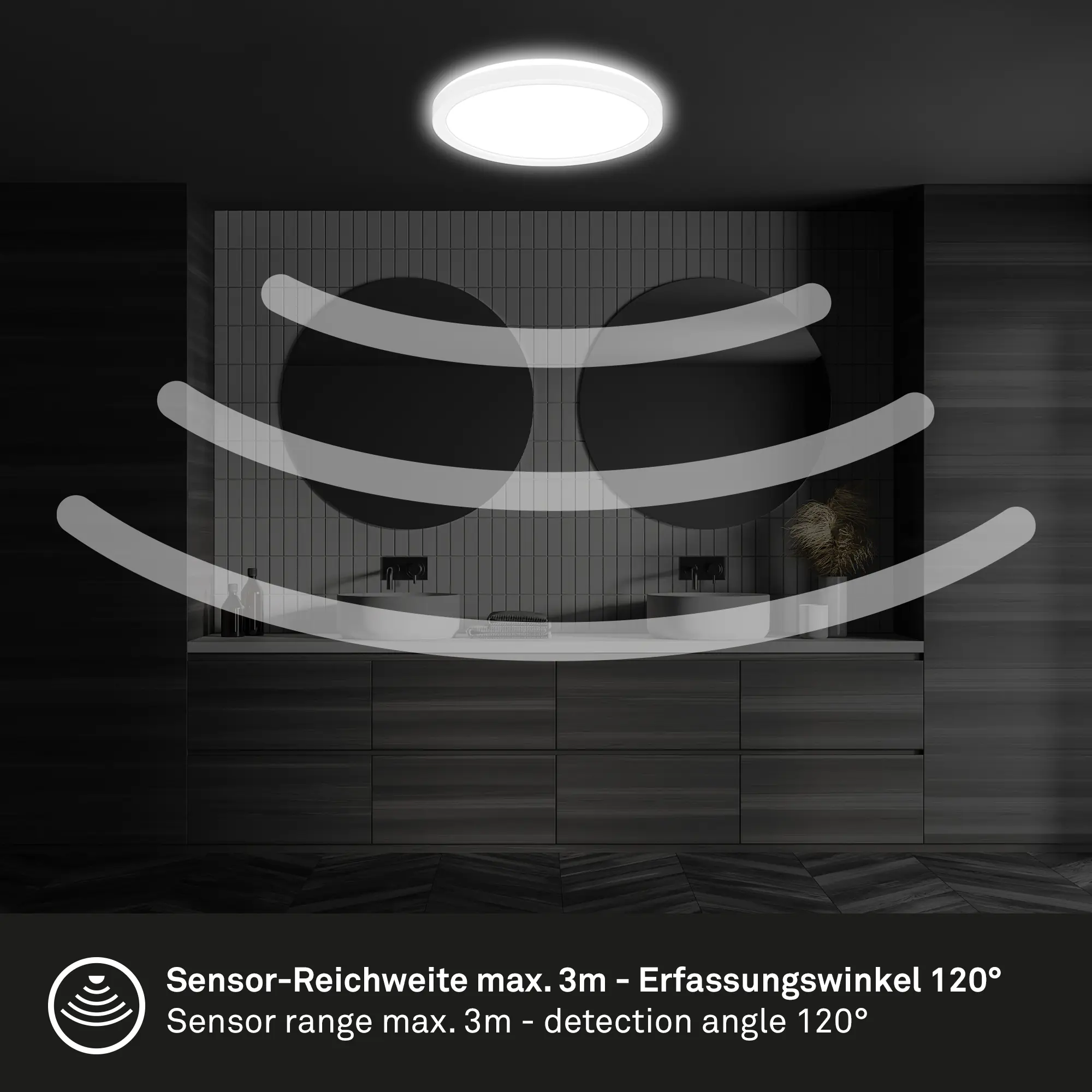 Briloner LED Deckenlampe Move 16W Ø 24 cm weiß Bewegungssensor neutralweiß