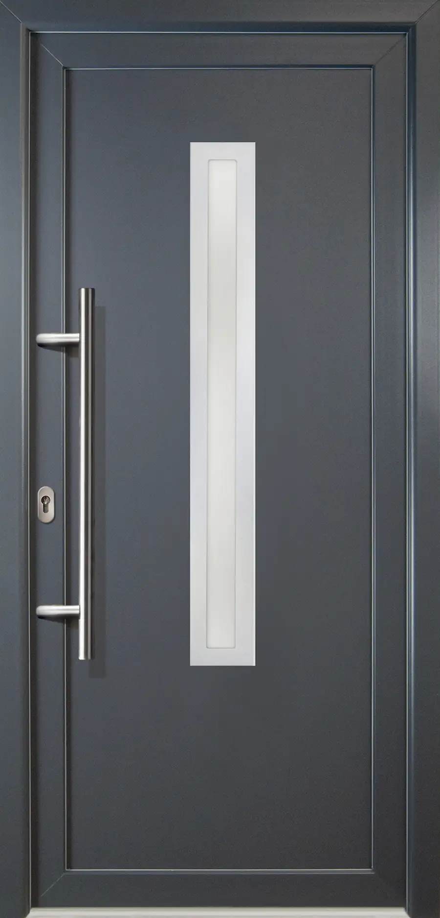 Meeth Haustür Signum PVC Modell 70 88 x 200 cm, DIN links, weiß/titan