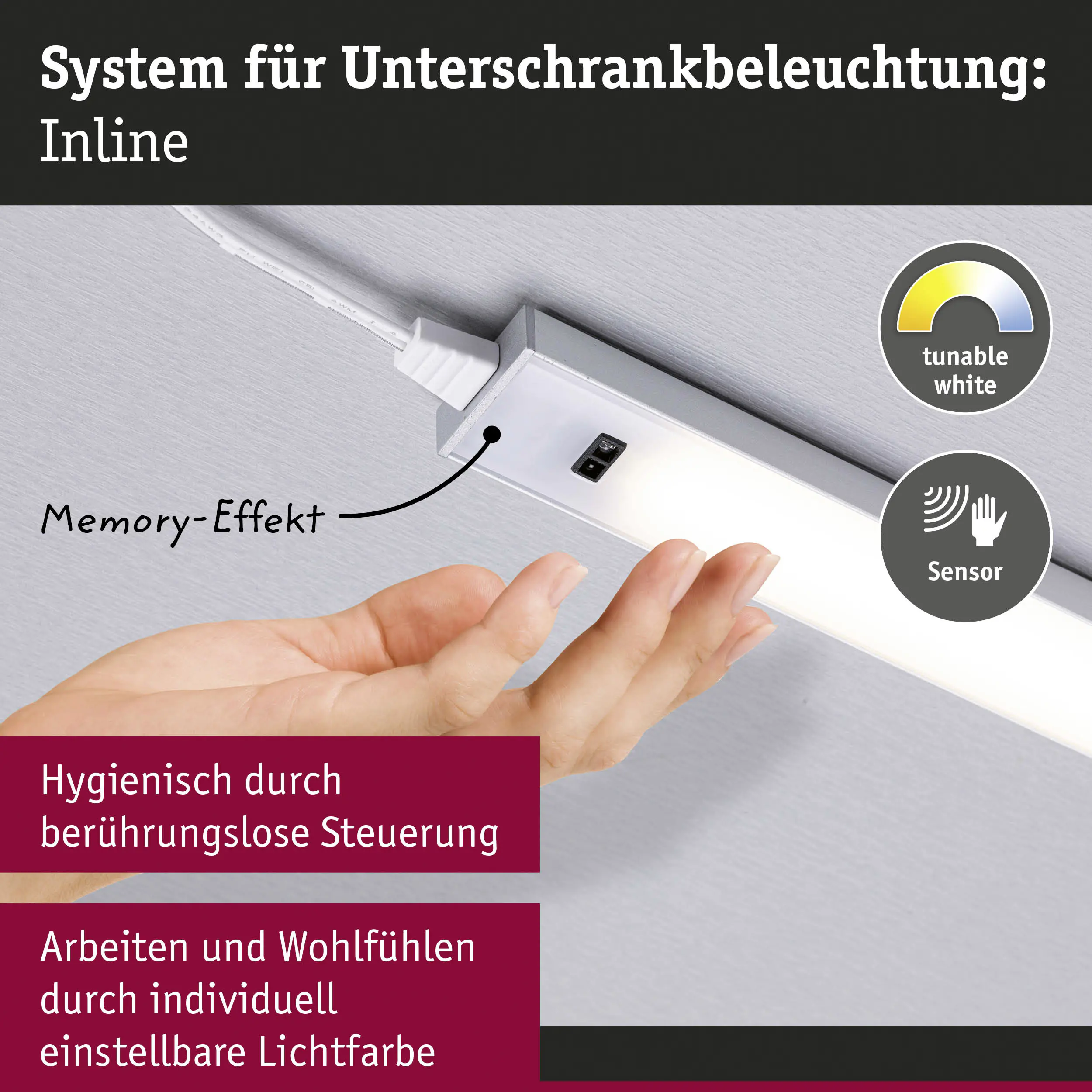 Paulmann LED Lichtleiste Inline Erweiterung chrom matt 35 cm TW 2er Set