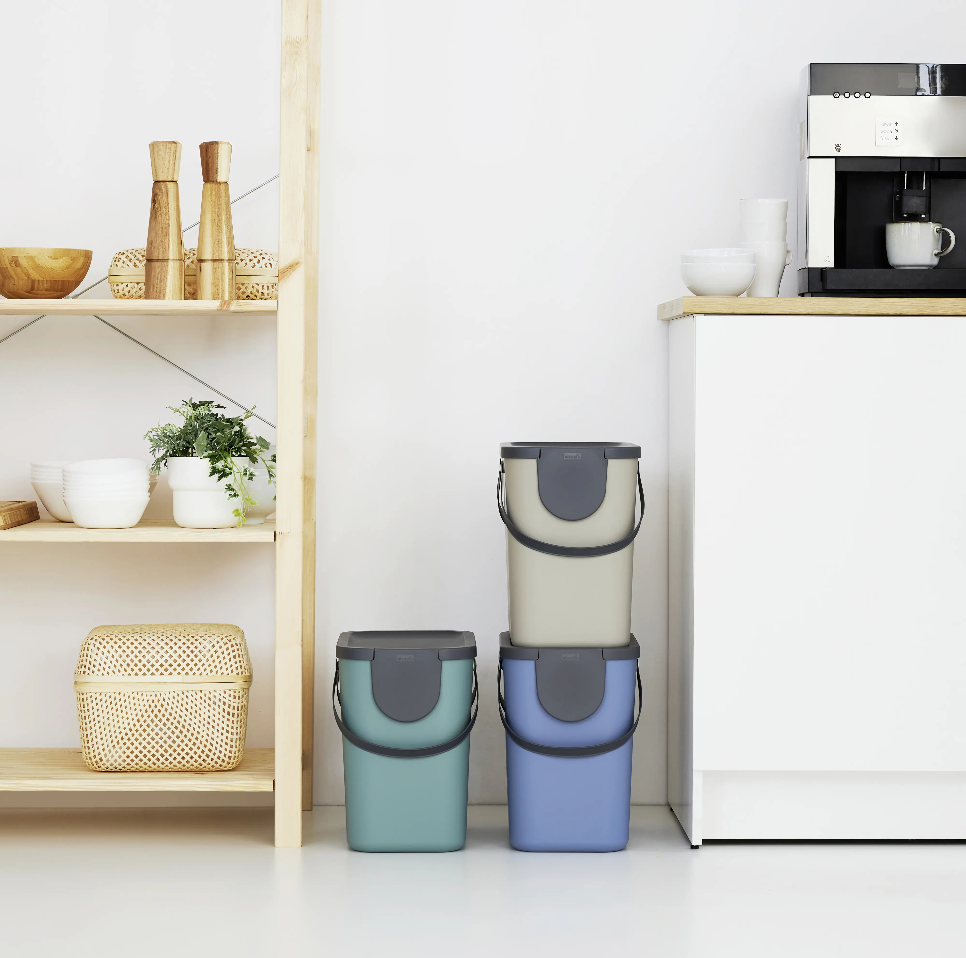 Rotho Mülltrennungssystem Albula 25 L mistletoe green Recyclingbehälter