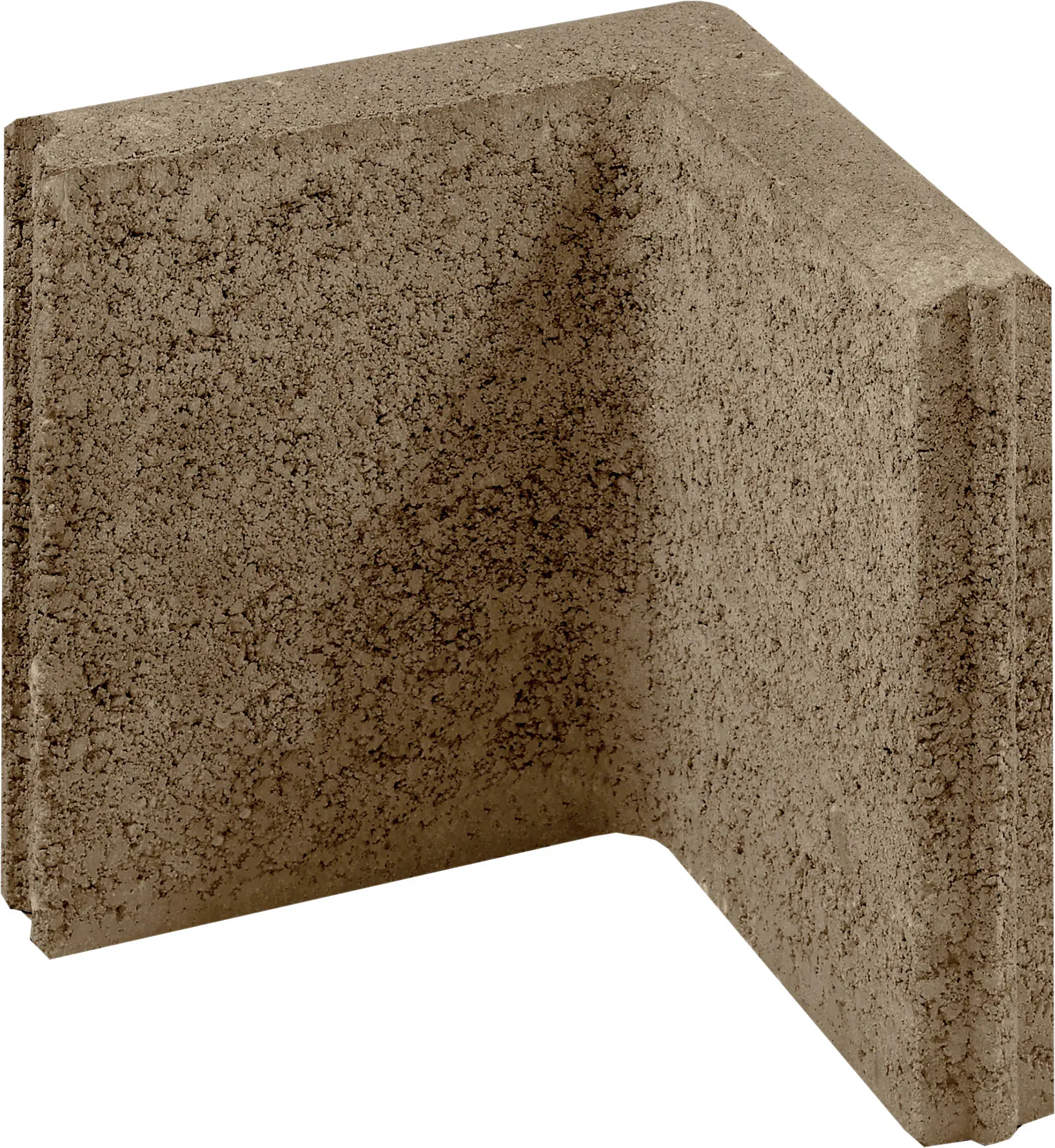 Kann Randstein Ecke mit Nut- und Feder 25 x 25 x 5 cm braun