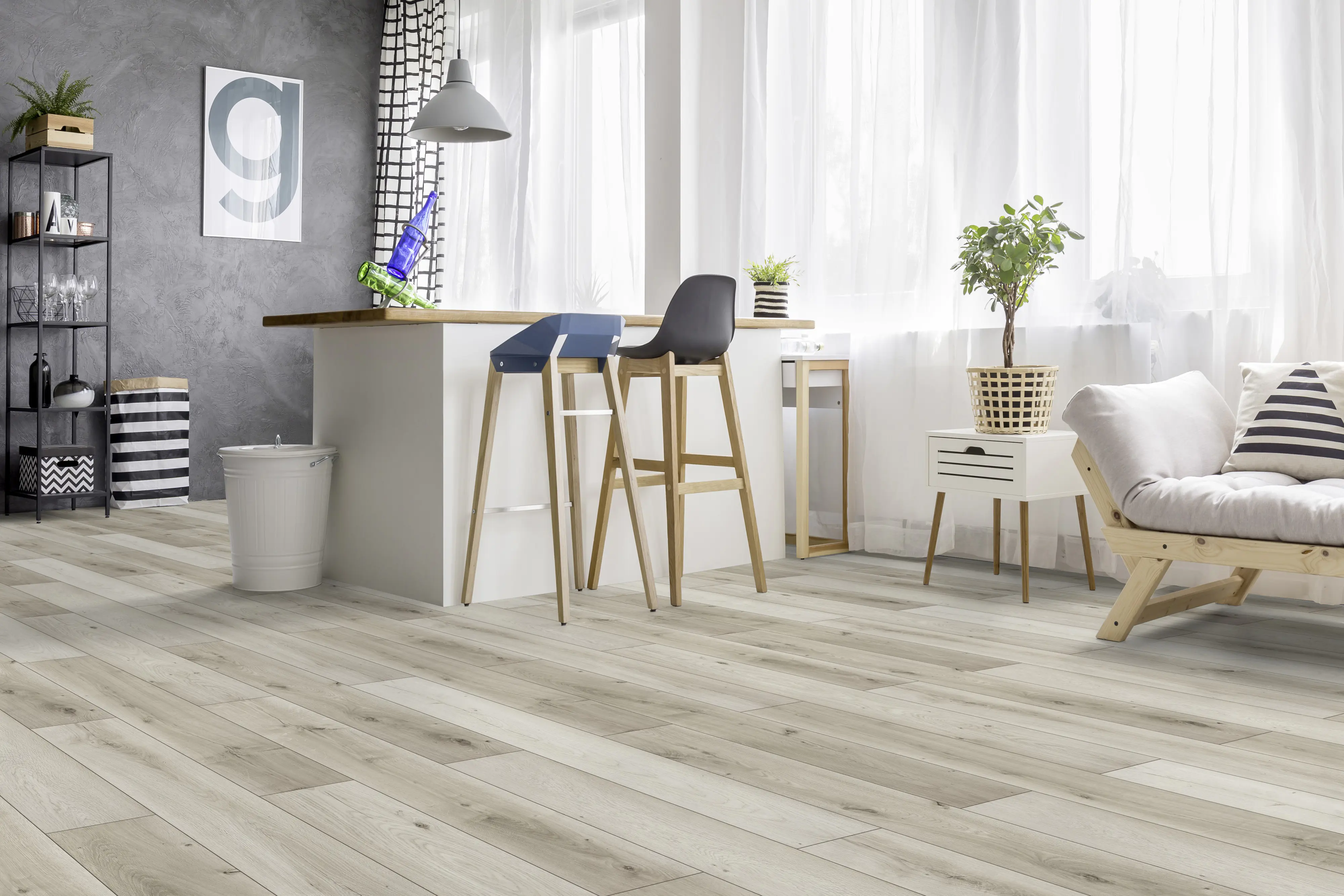 Classen Laminat Megaloc Aquaprotect 128,5 x 19,2 cm 8 mm Eiche grau mix