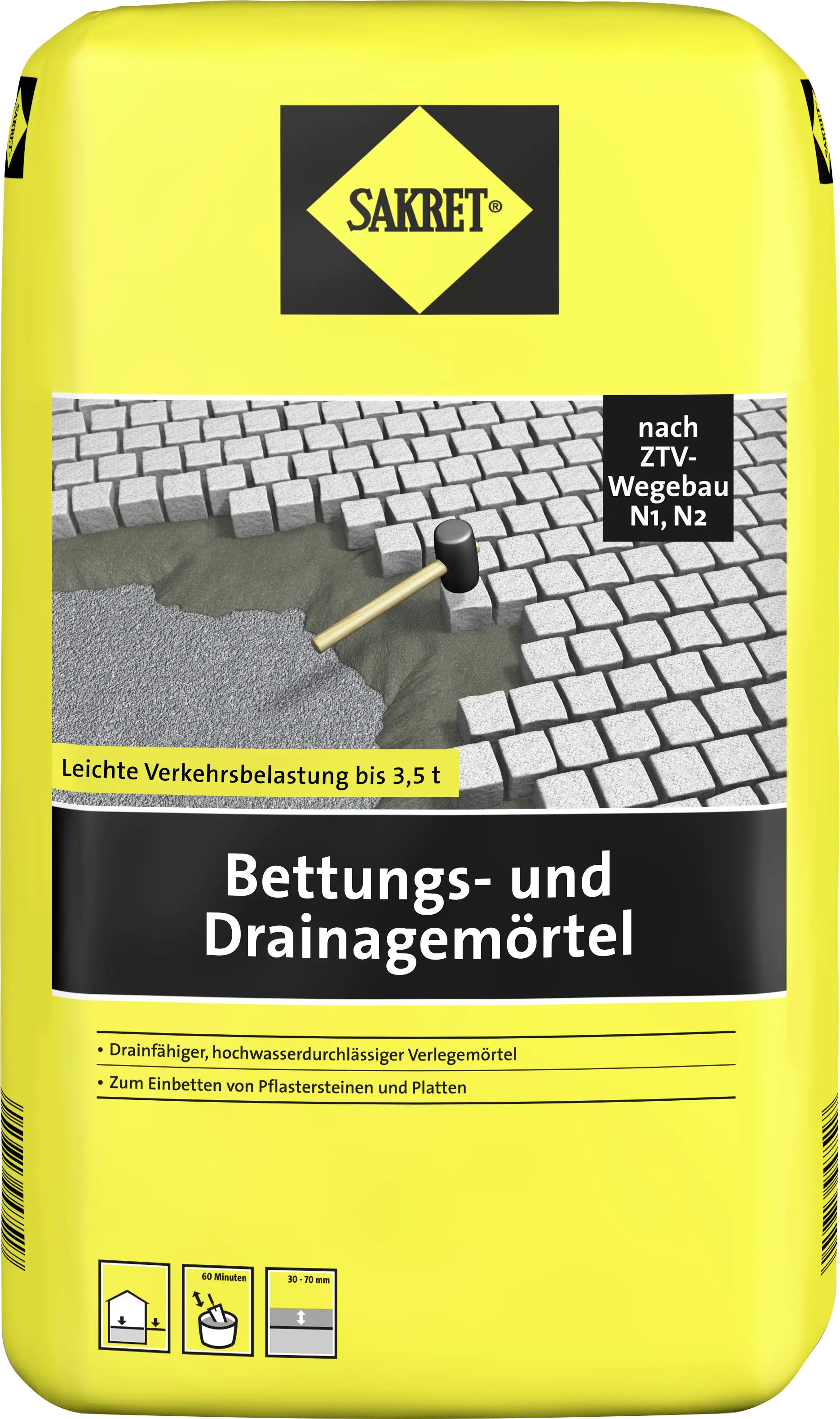 SAKRET Bettungs- und Drainagemörtel 25 kg Sack