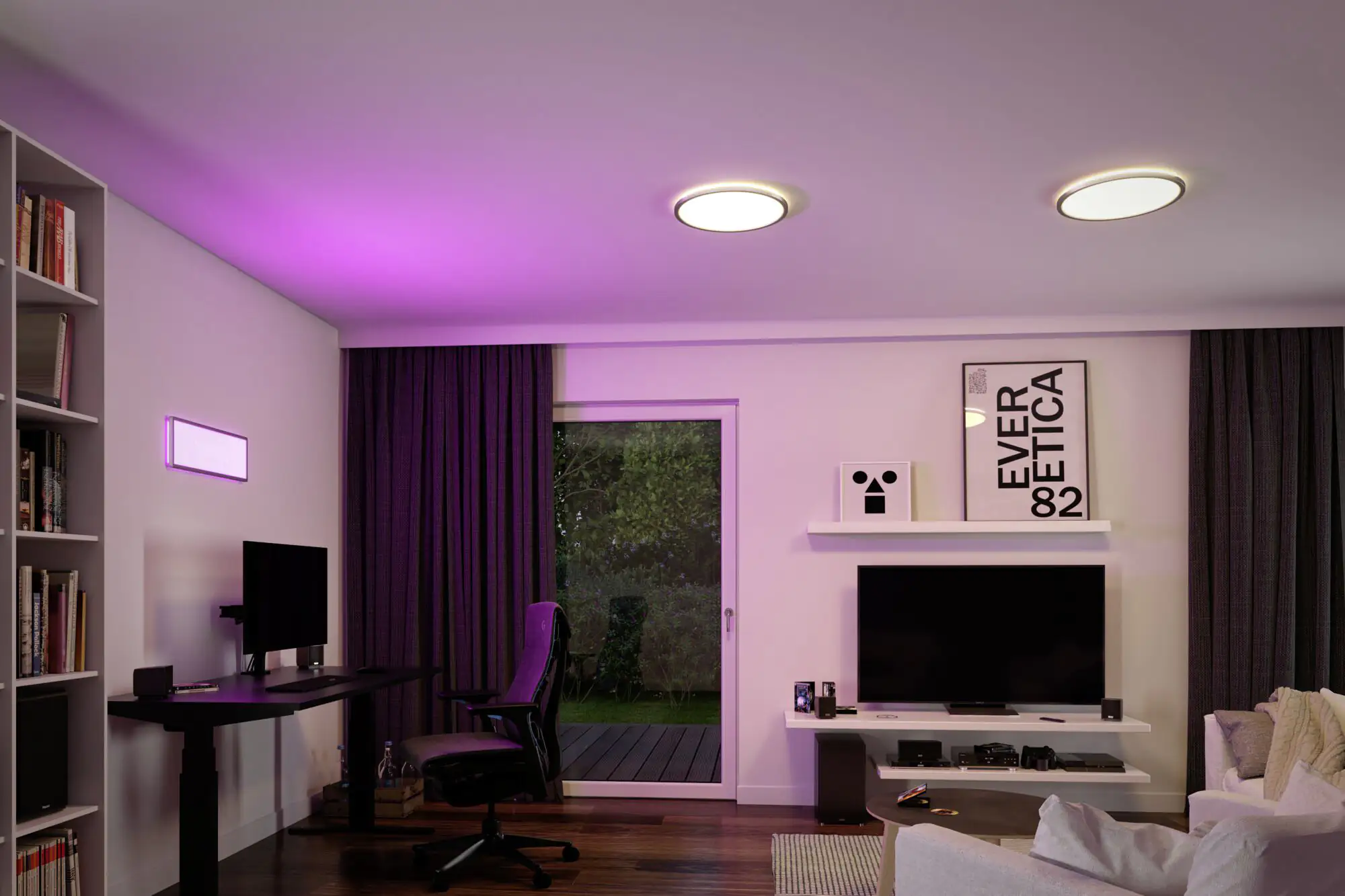 Paulmann LED Panel Atria Shine chrom-matt 58 x 20 cm RGBW