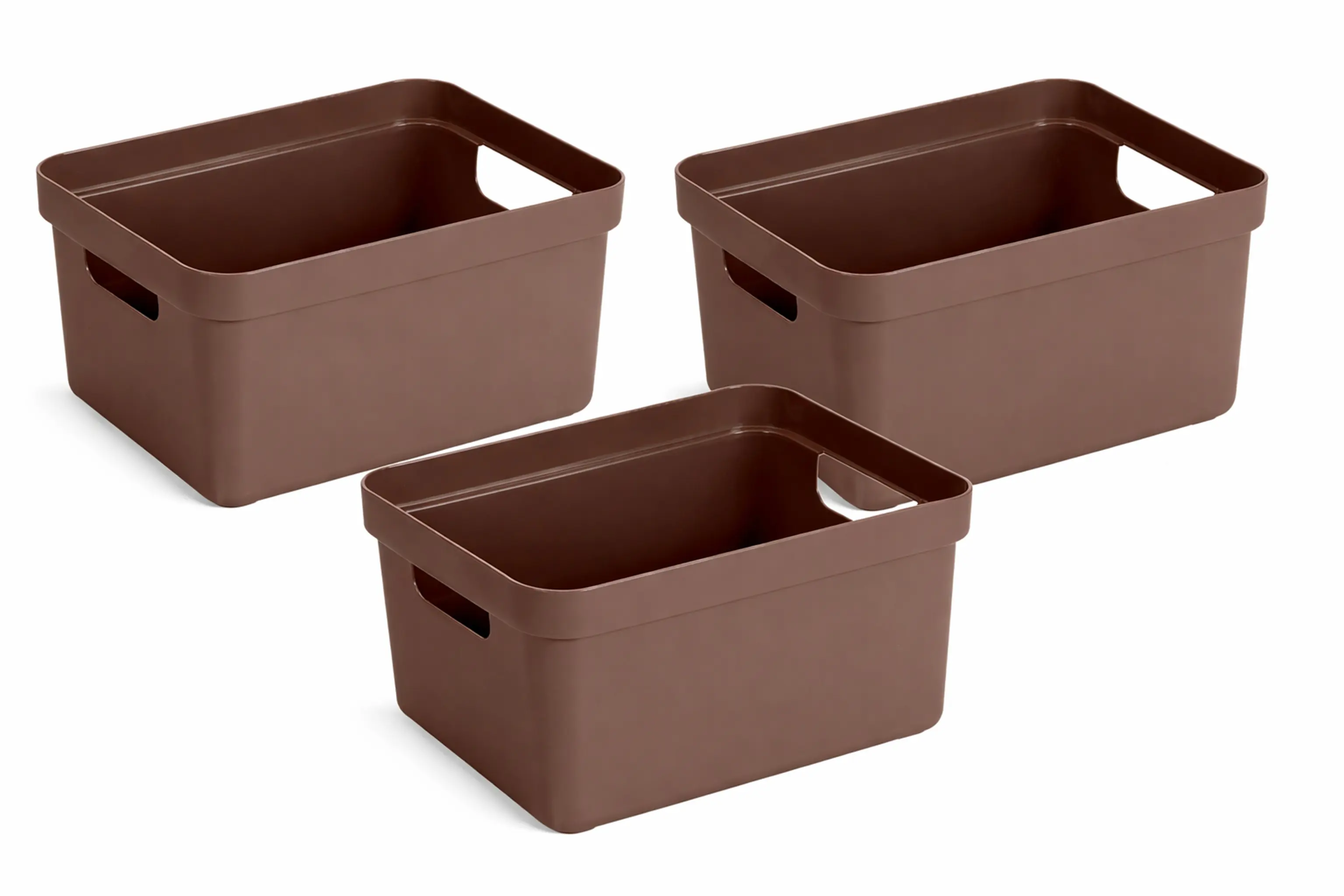 Sunware Aufbewahrungsbox Sigma Home mit Griffen 35 x 24,6 cm 13 L schoko 3er Set