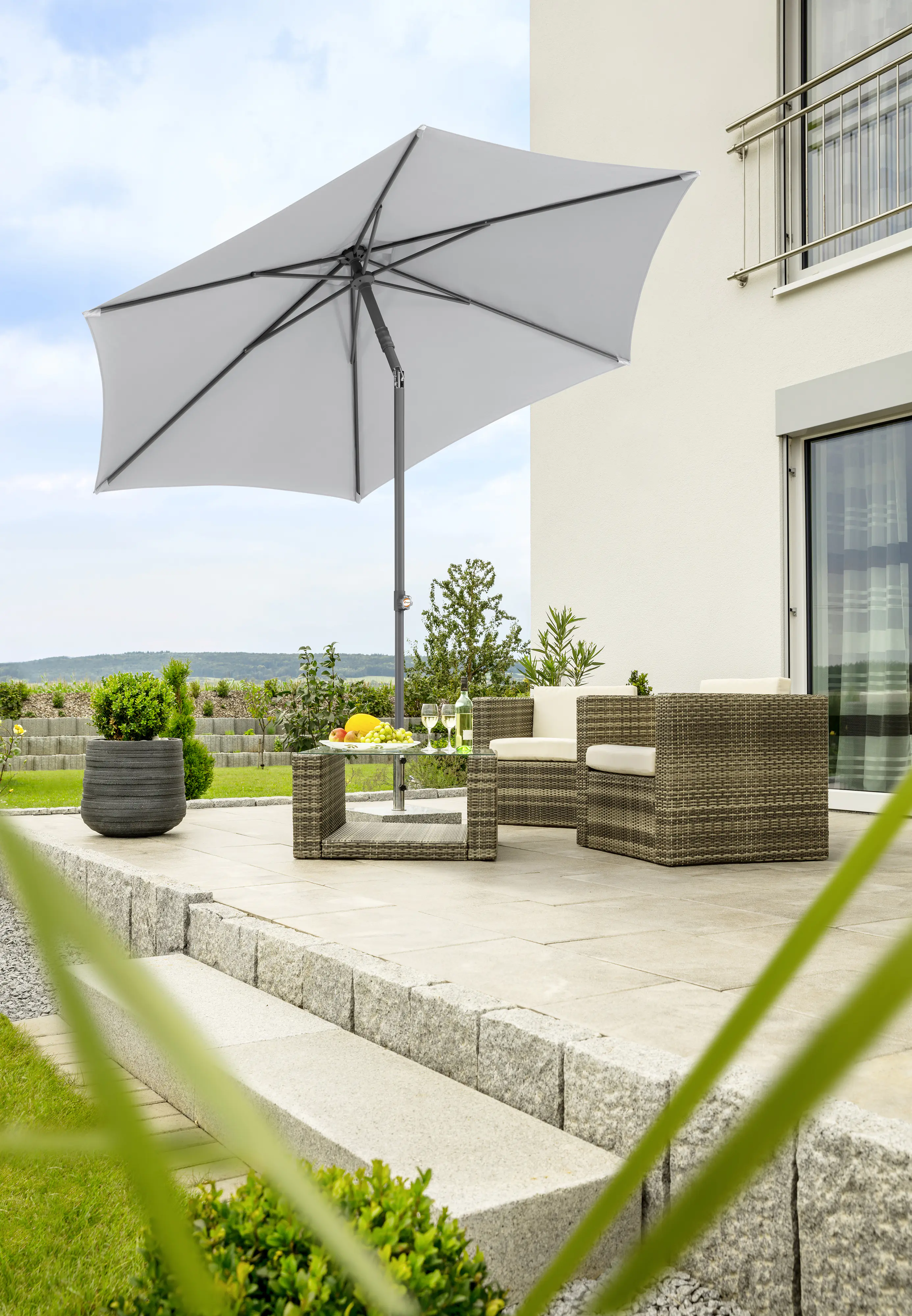 Schneider Sonnenschirm Sevilla silbergrau Ø 270 cm