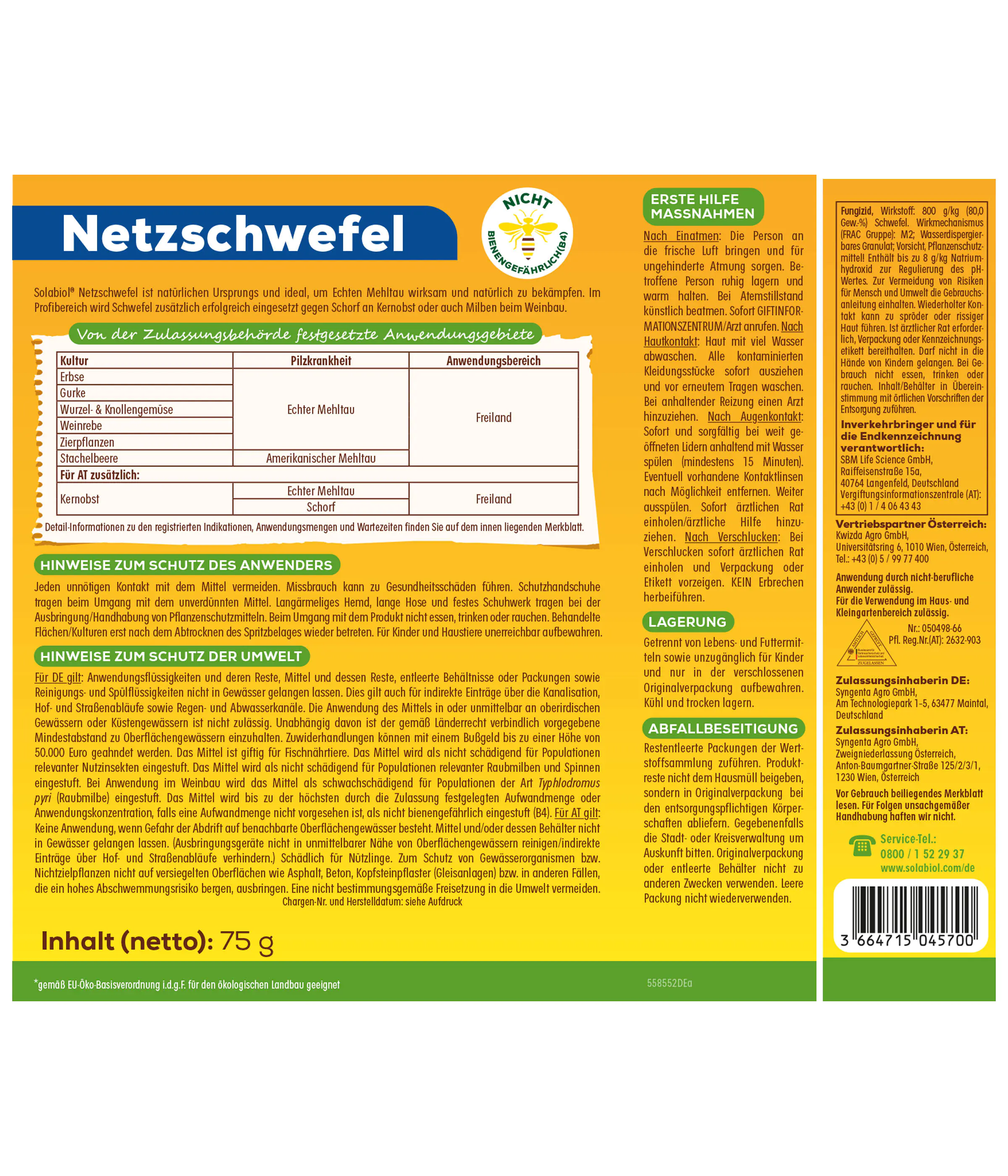 Solabiol Netzschwefel Pilzfrei 75 g
