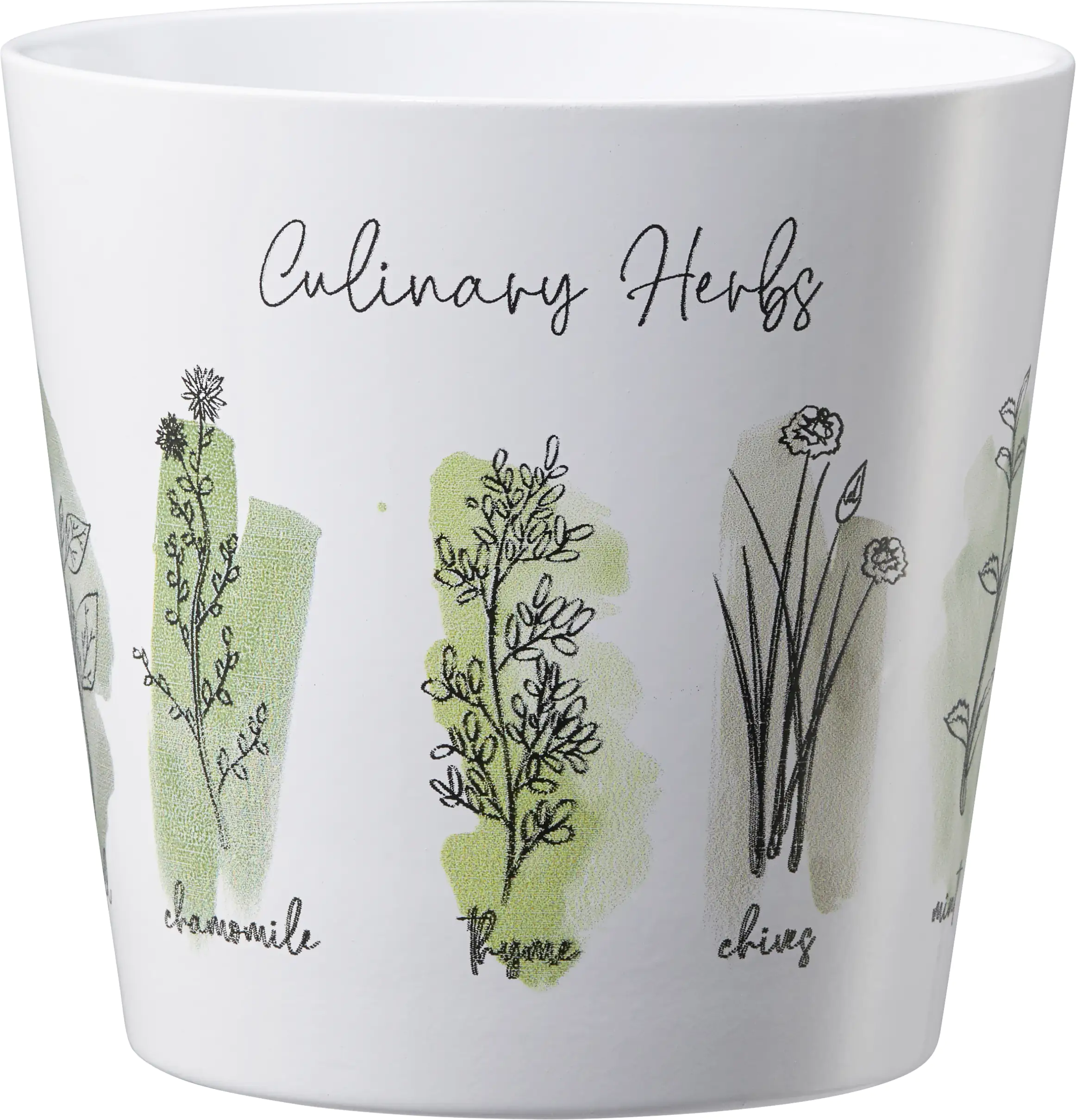 Scheurich Übertopf Culinary Herbs Ø 14 x 13,2 cm weiß-grün