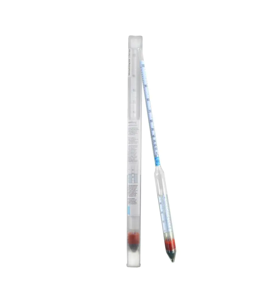 Vina Alkoholmeter mit Thermometer 30 cm 0 - 100 % 