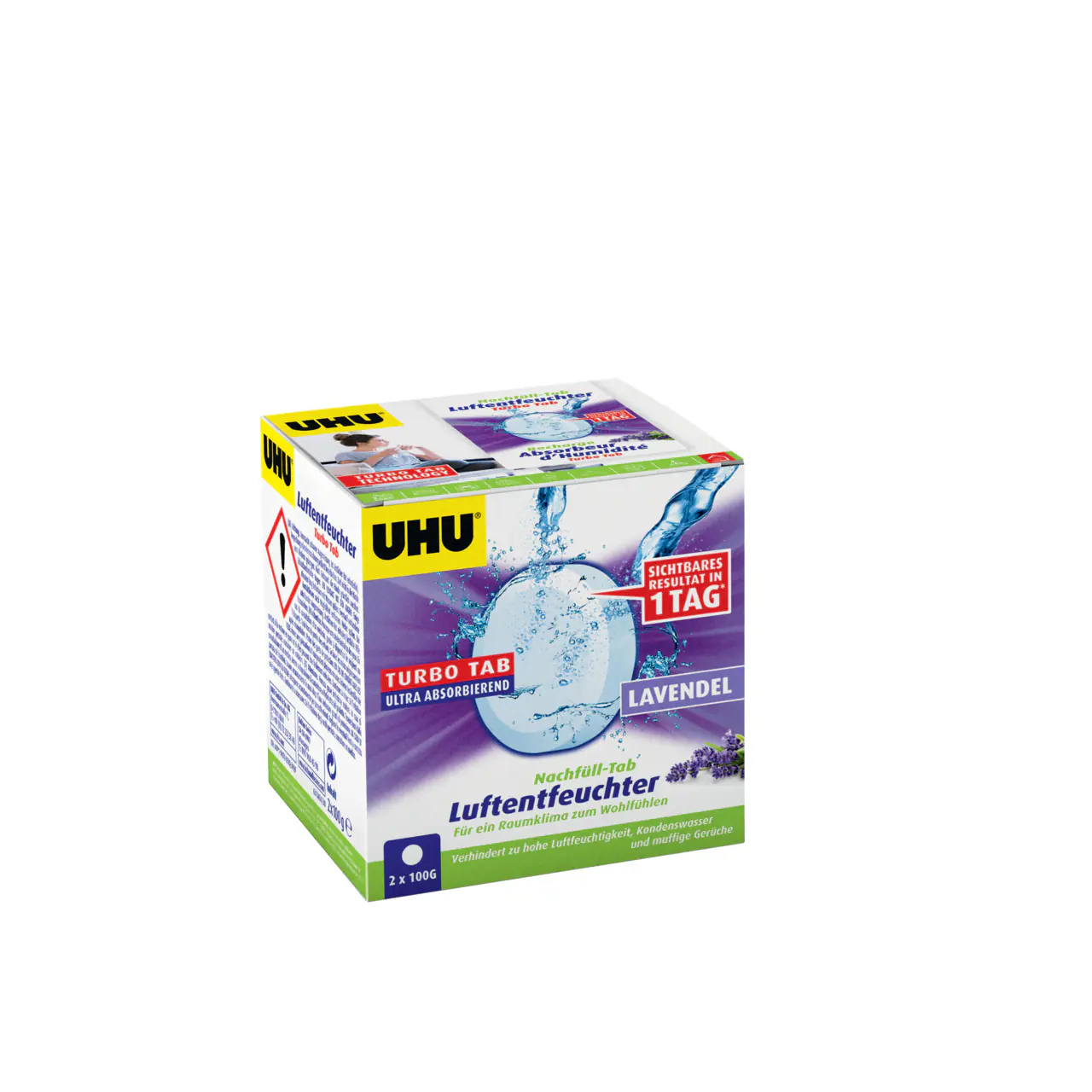 UHU Luftentfeuchter Nachfülltabs Lavendel, 2 x 100 g