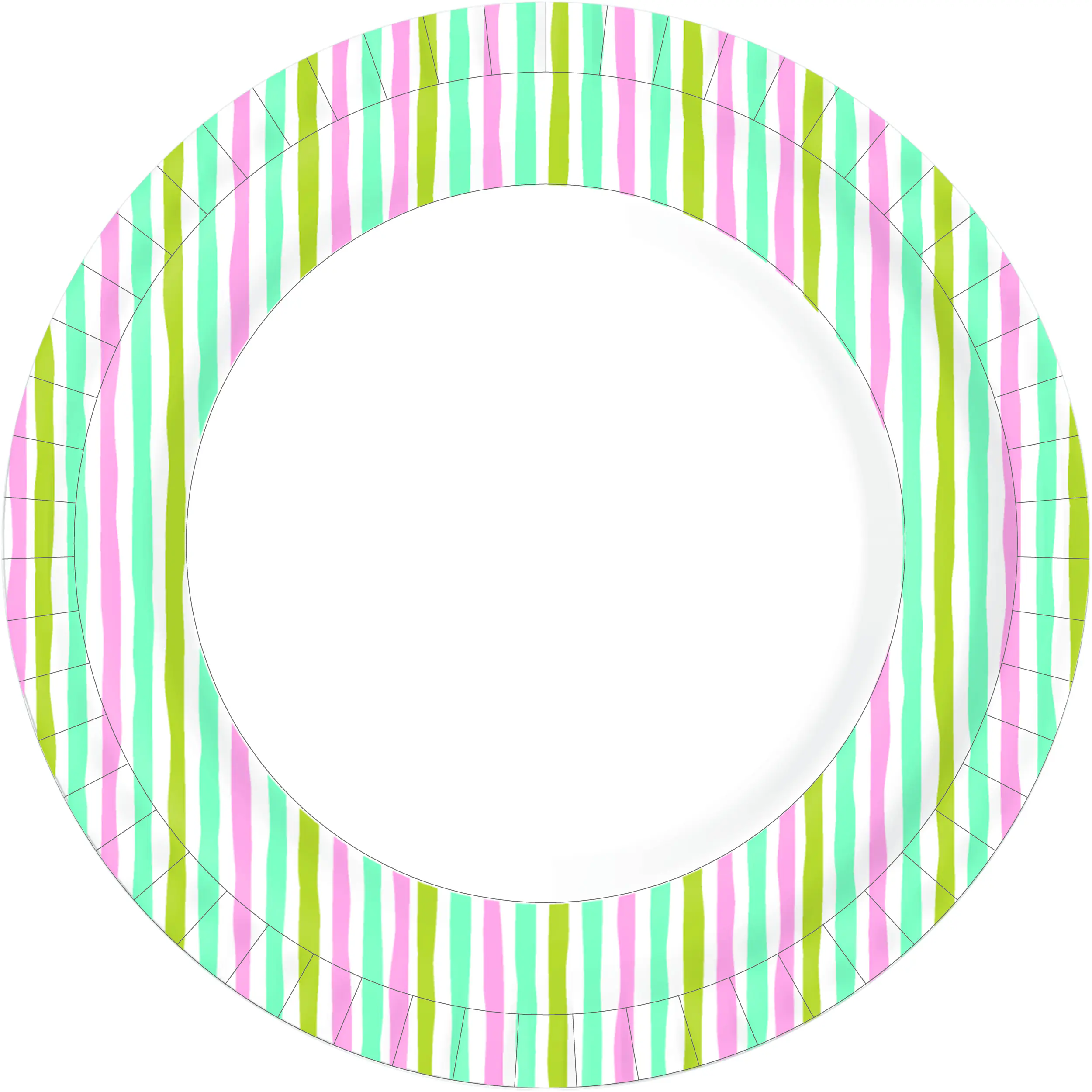 Duni Pappteller weiß Stripes multi Ø 22 cm - 10 Stück