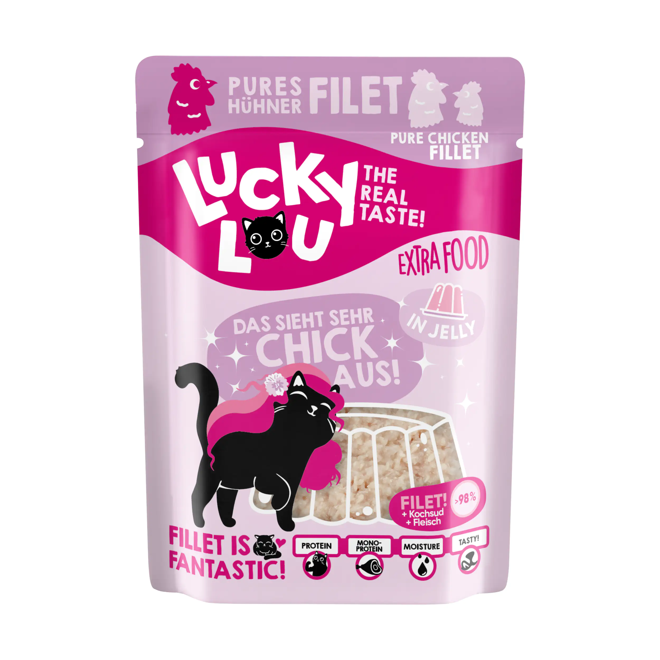 Lucky Lou Extrafood Thunfischfilet mit Lachs in Gelee 70 g