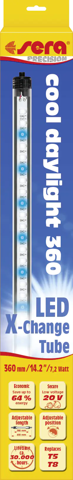 Sera Aquarium-Beleuchtung LED X-Change Tube cool daylight 360 - 1 Stück