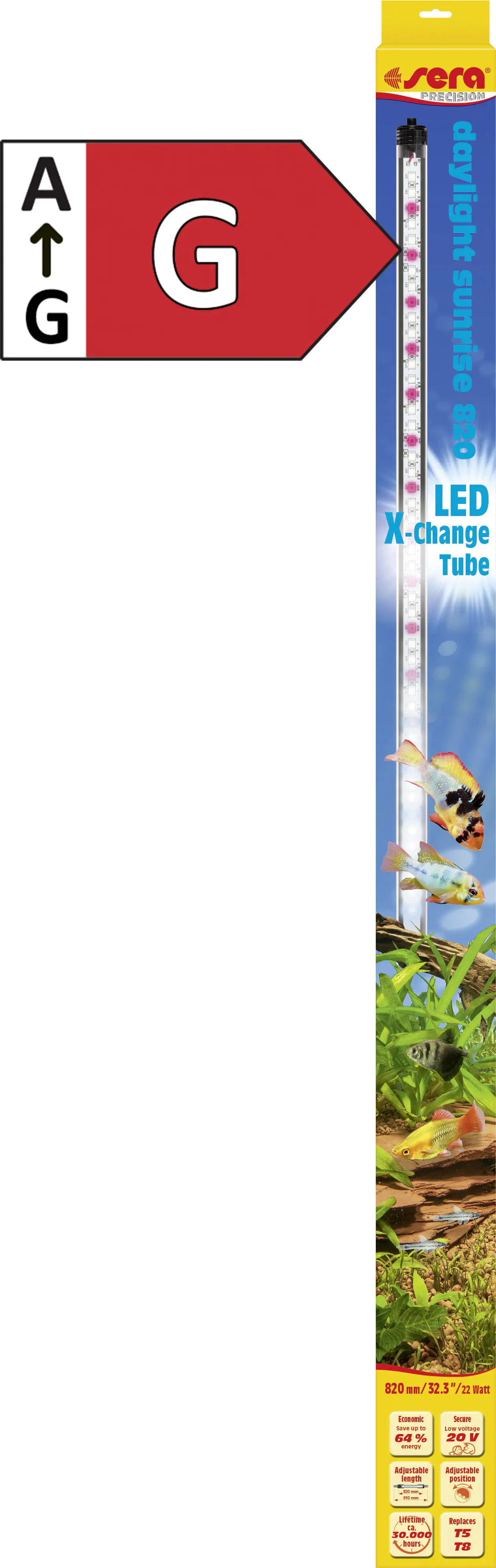 Sera Aquarium-Beleuchtung LED X-Change Tube daylight sunrise 820 - 1 Stück