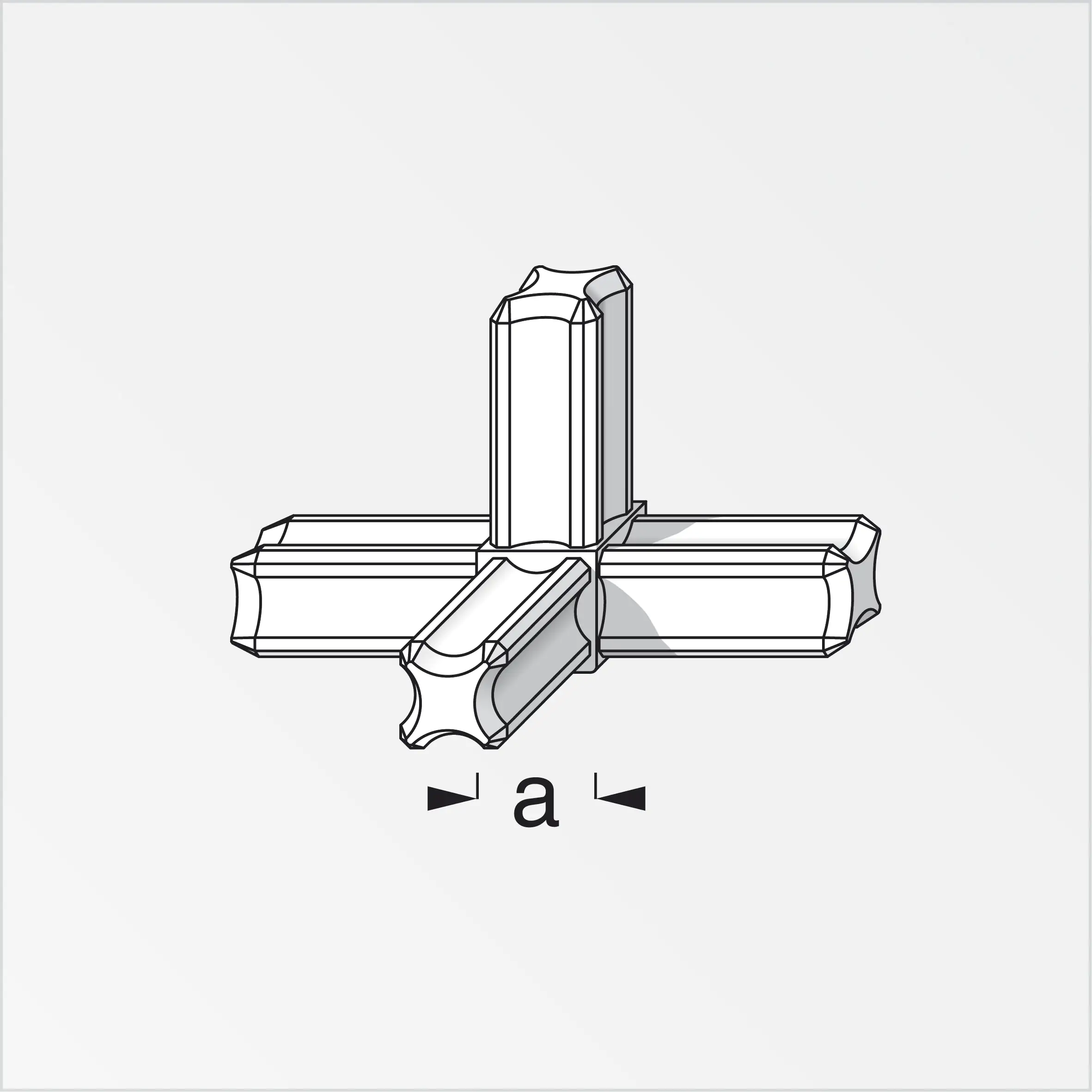 alfer Knoten-Verbinder, 4 Zapfen 7.5 mm 7.5 mm Kunststoff glatt schwarz