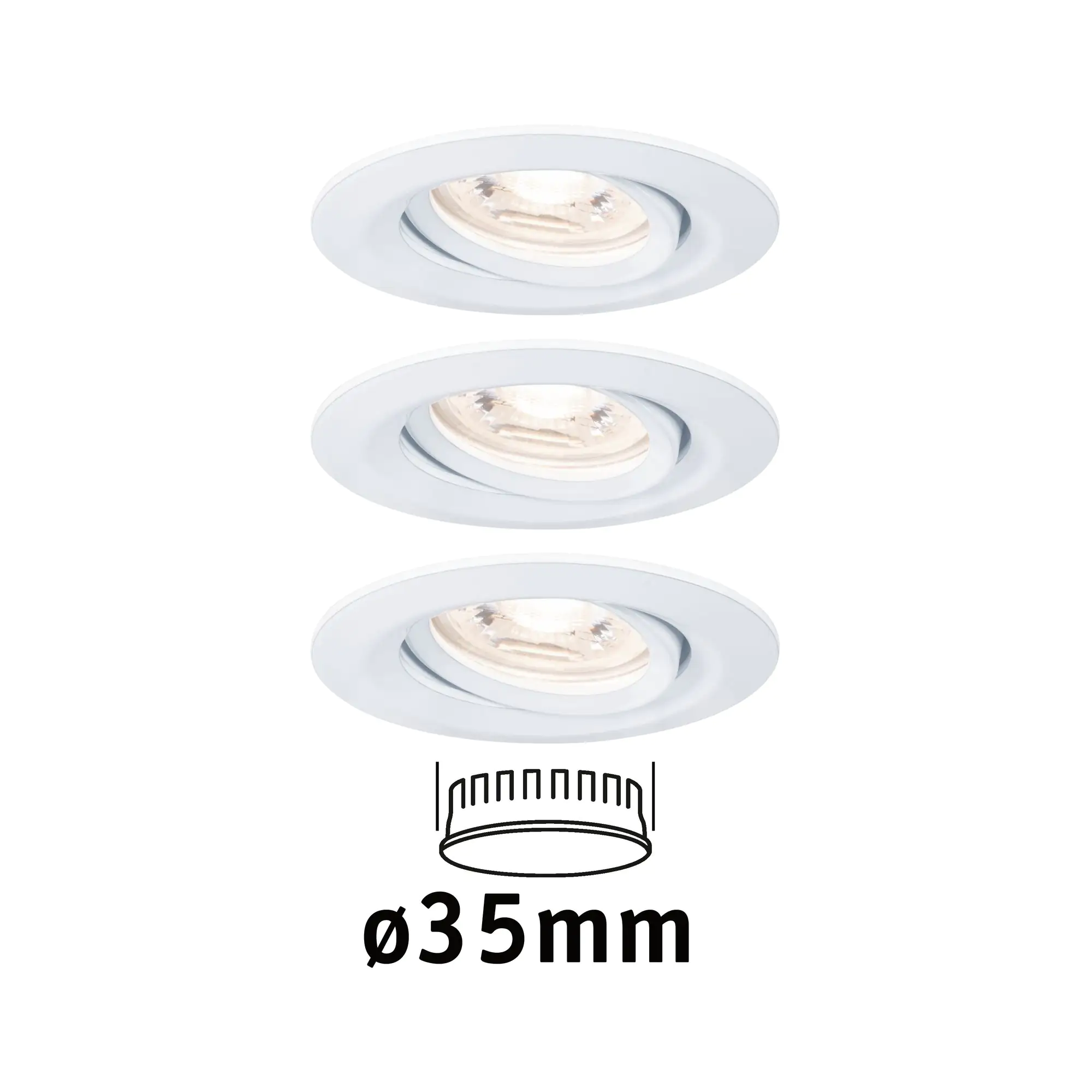 Paulmann Einbauleuchte Nova mini Coin weiß matt schwenkbar 3er set