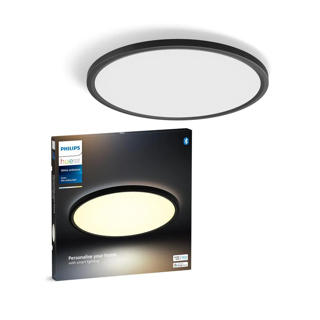 Philips Hue LED Deckenleuchte Tento rund schwarz Ø 42,1 cm warmweiß-kaltweiß
