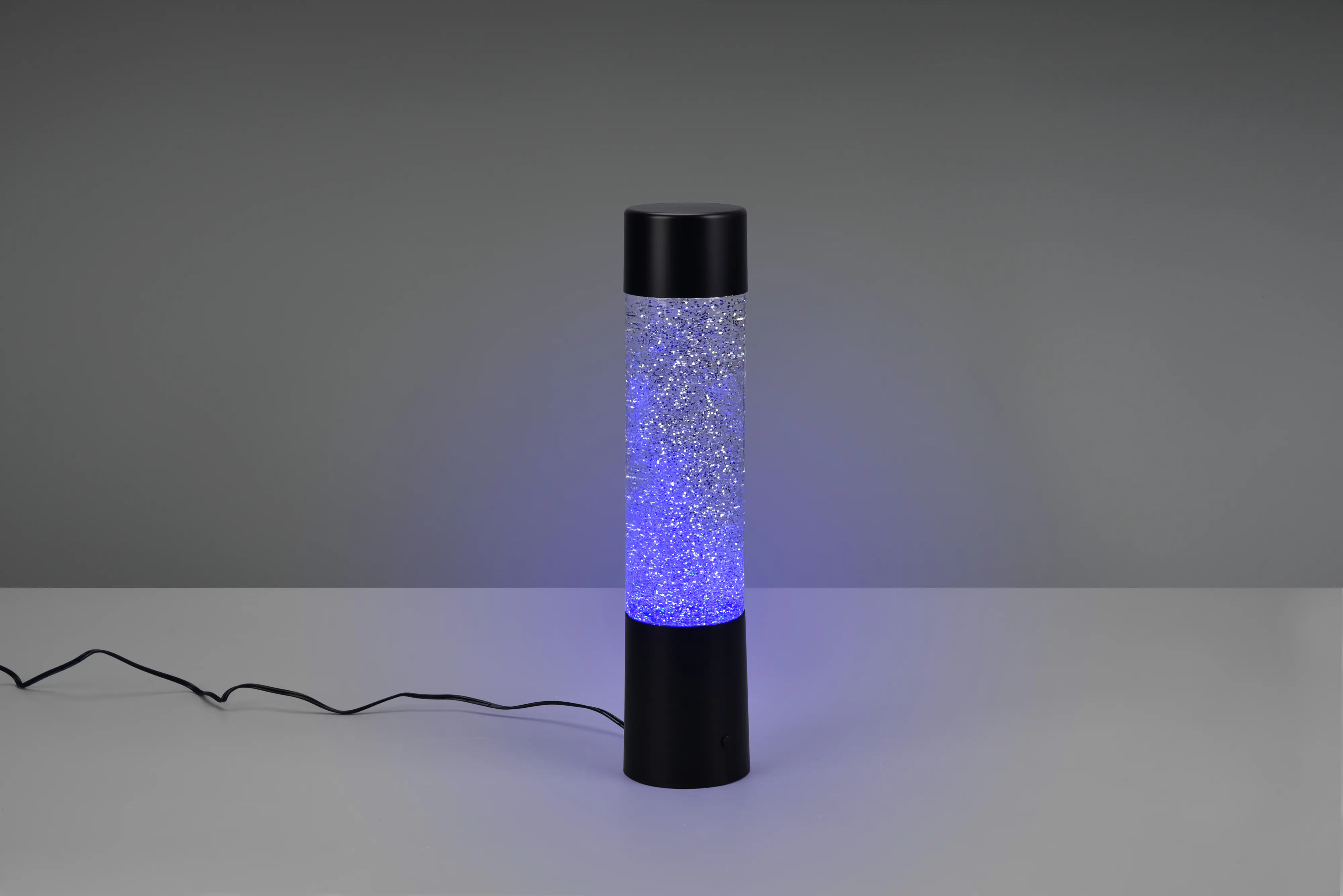 Reality LED Tischleuchte Glitter Ø 7 x 34 cm RGB schwarz matt