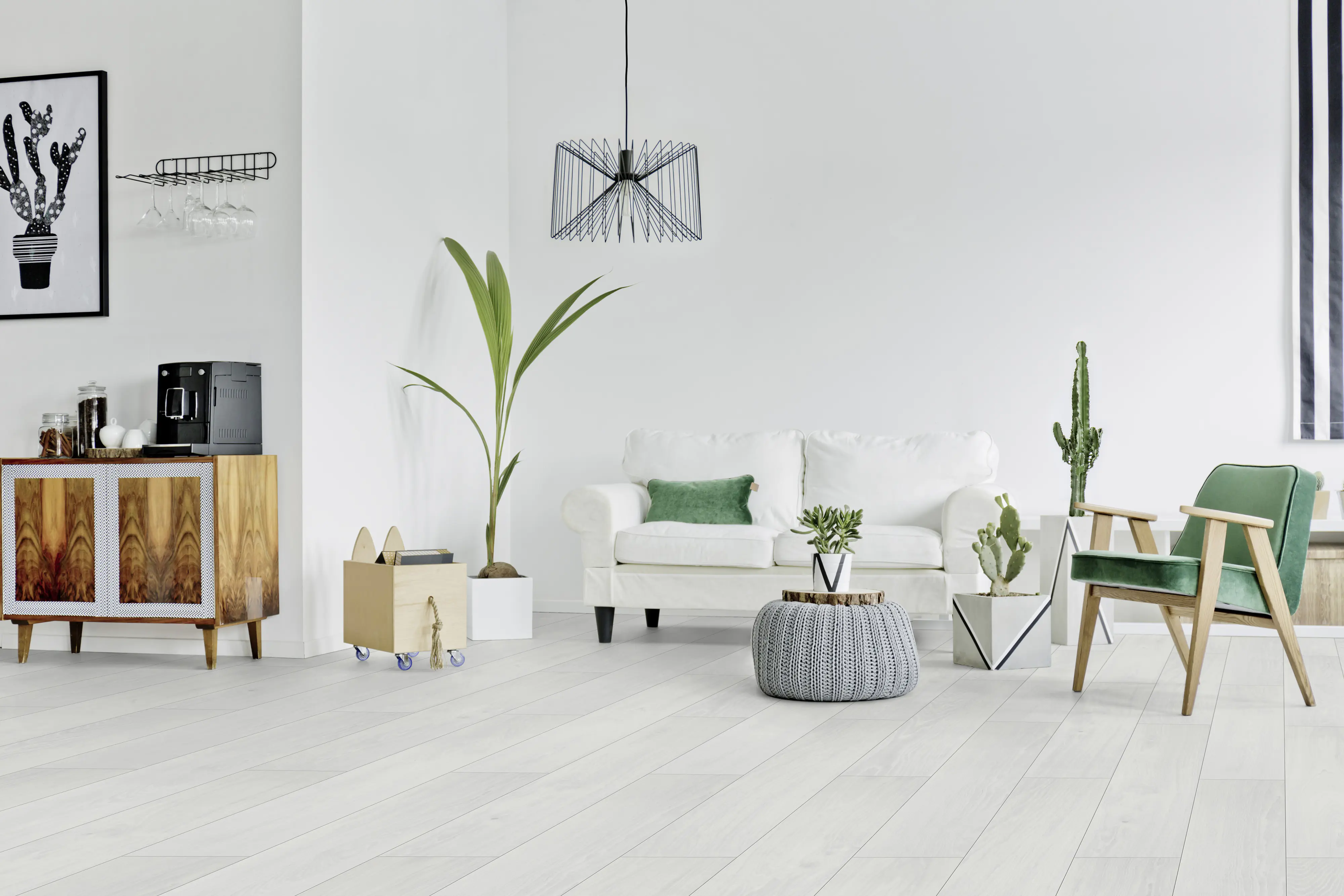 Classen Laminat Megaloc Aquaprotect 128,5 x 19,2 cm 8 mm Oak white creme