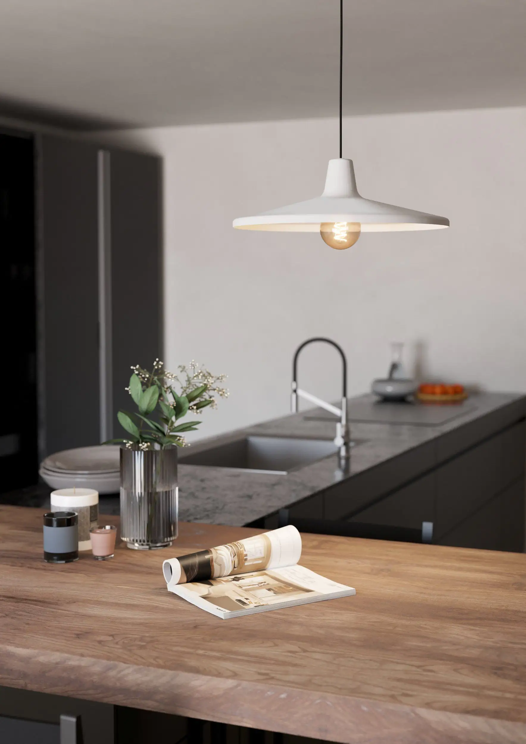Eglo Pendelleuchte Miniere grau Ø 42 cm E27