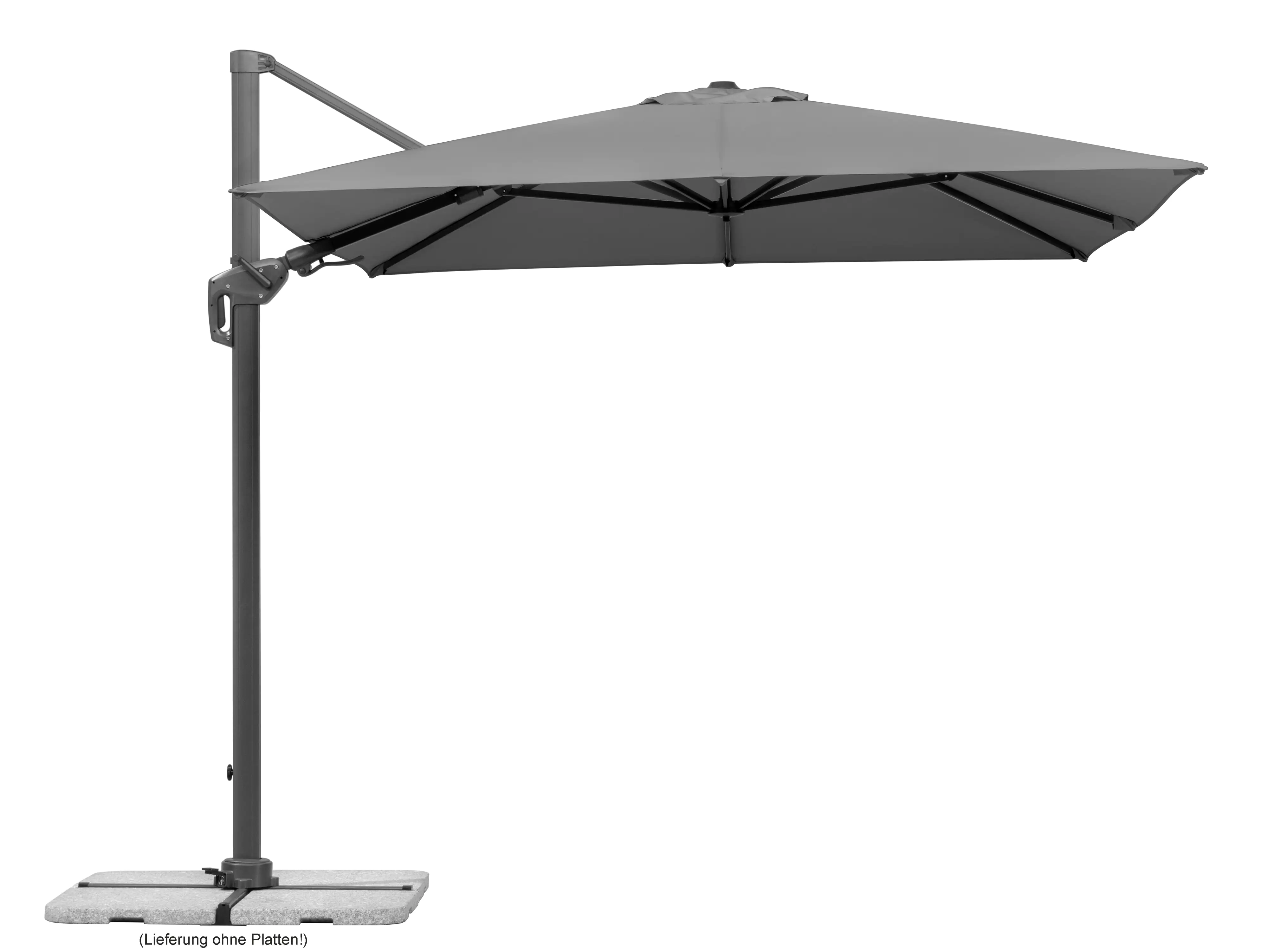 Schneider Ampelschirm Rhodos Twist anthrazit 350 x 260 cm inkl. Sonnenschirmhülle