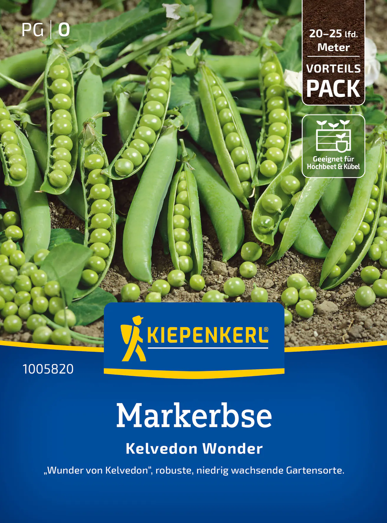 Kiepenkerl Saatgut Markerbsen Kelvedon Wonder Vorteilspackung für ca. 8 – 12,5 m²