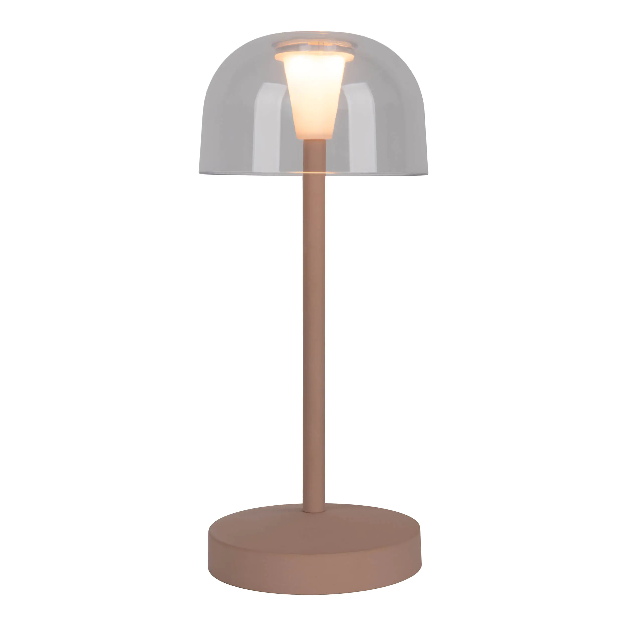 Light & More LED Akku-Tischleuchte Gomba beige dimmbar
