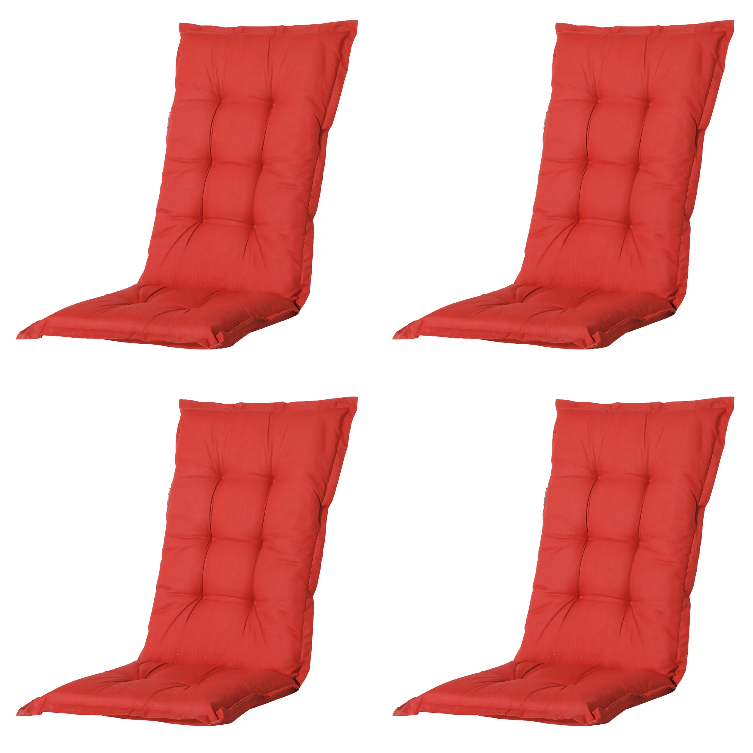 Progarden Gartenstuhl-Set Tampa mit Auflagen weiß/rot 8-tlg.