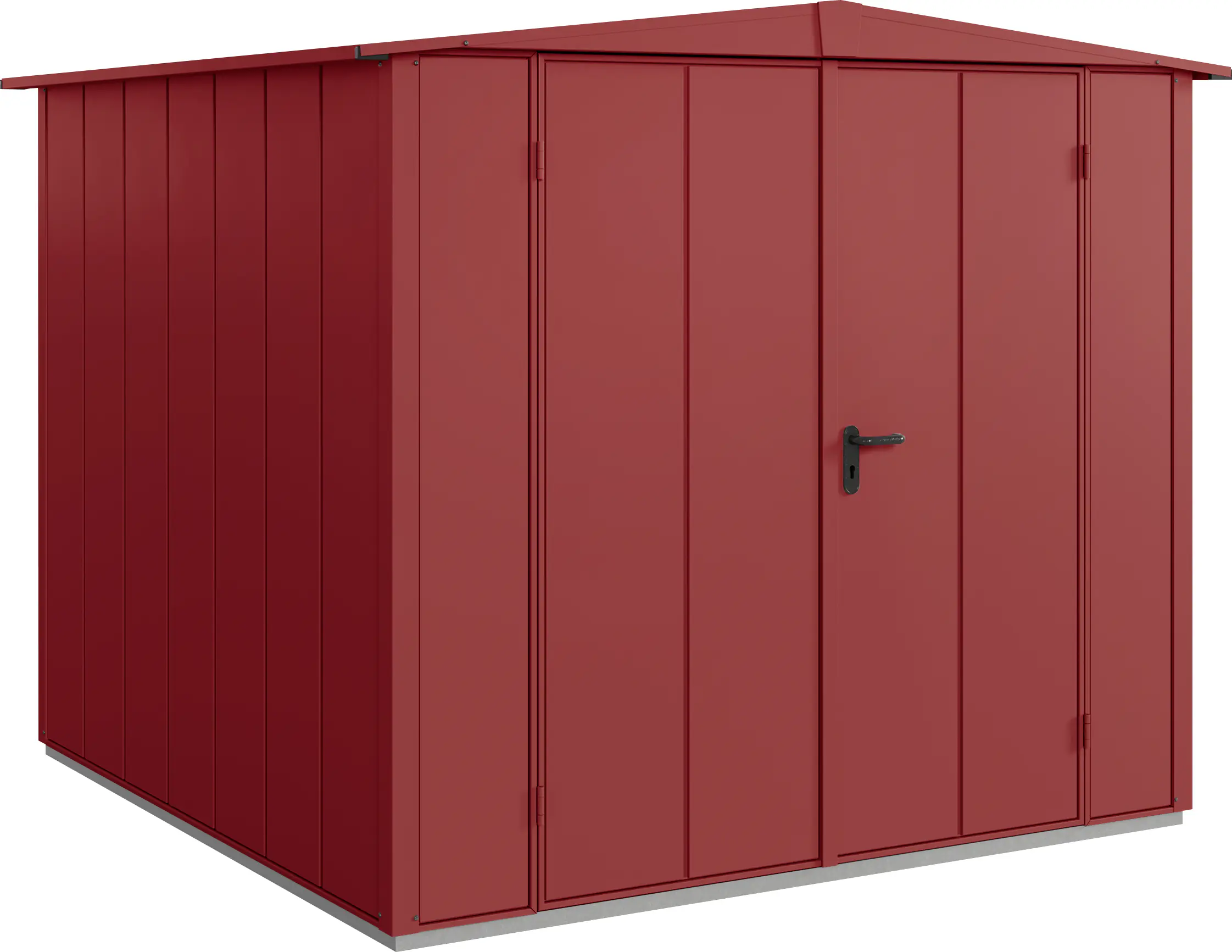 EcoStar Gerätehaus Elegant-S Typ 2 purpurrot 2 flg 258,8 x 247,7 x 216 cm