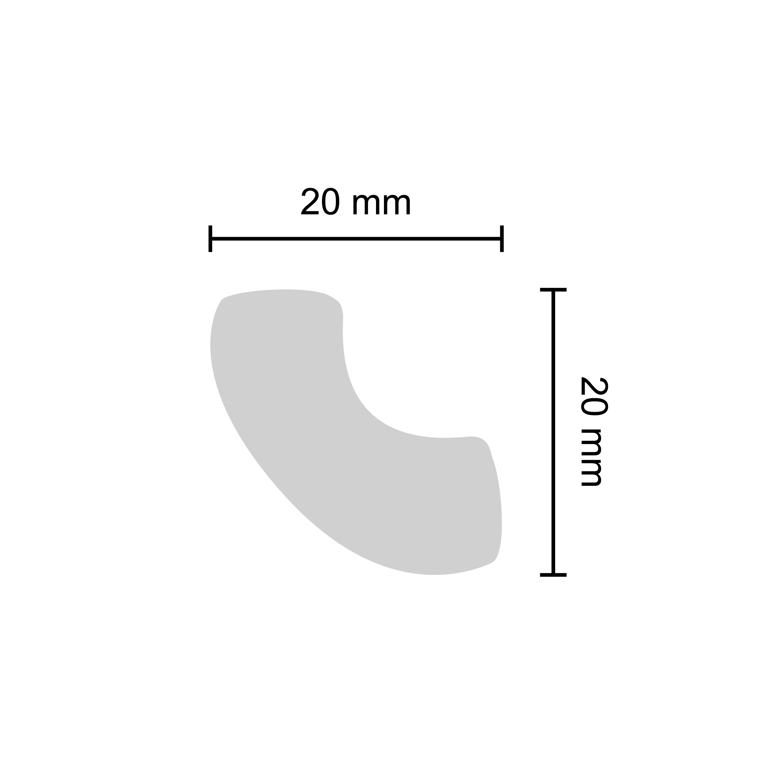Decosa Deckenleiste Susanna, 2 m x 20 mm x 20 mm