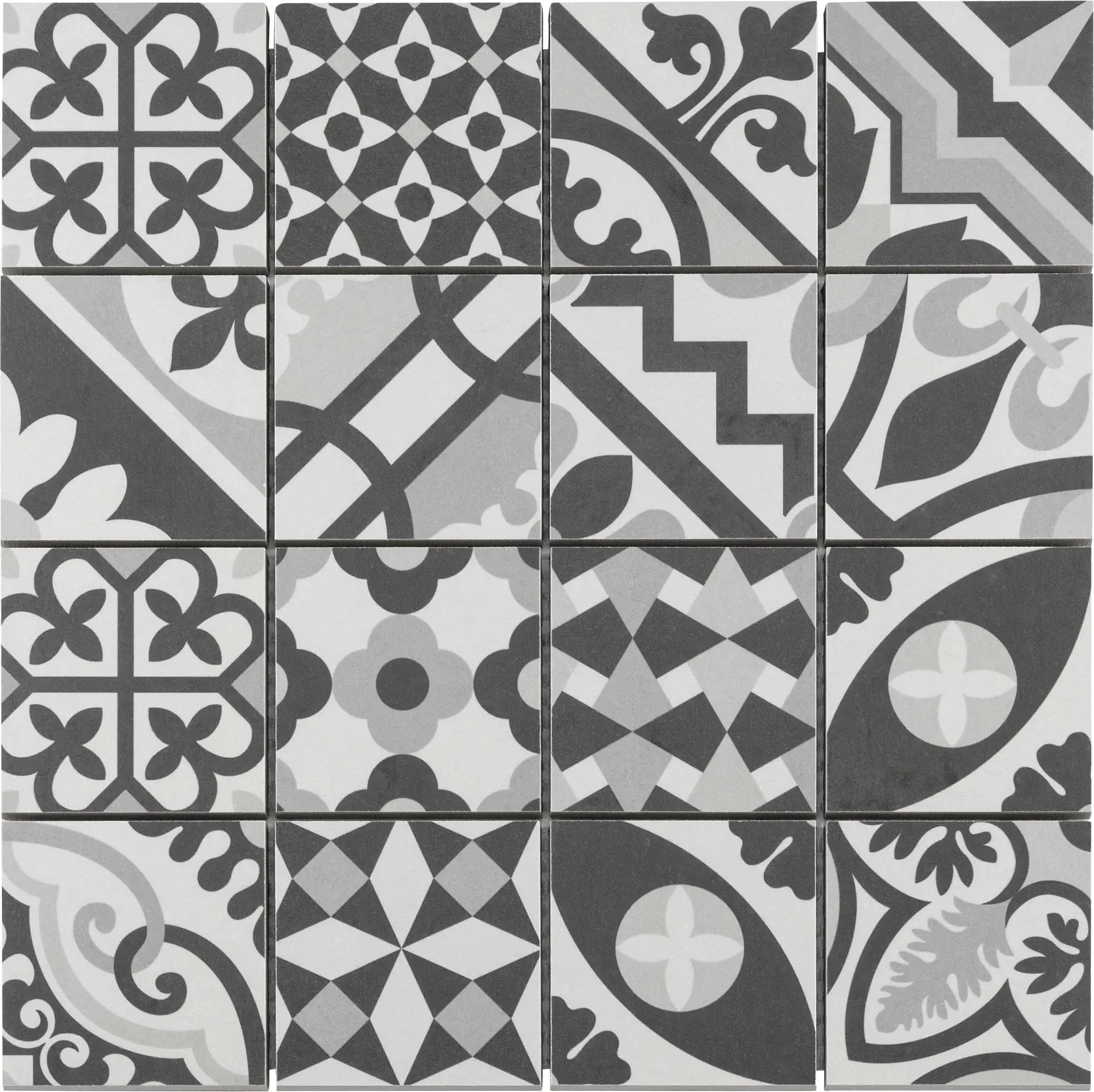 Mosaikfliese Harmony 32 x 32 cm schwarz-weiß Steinmaß: ca. 7,7 x 7,7 cm