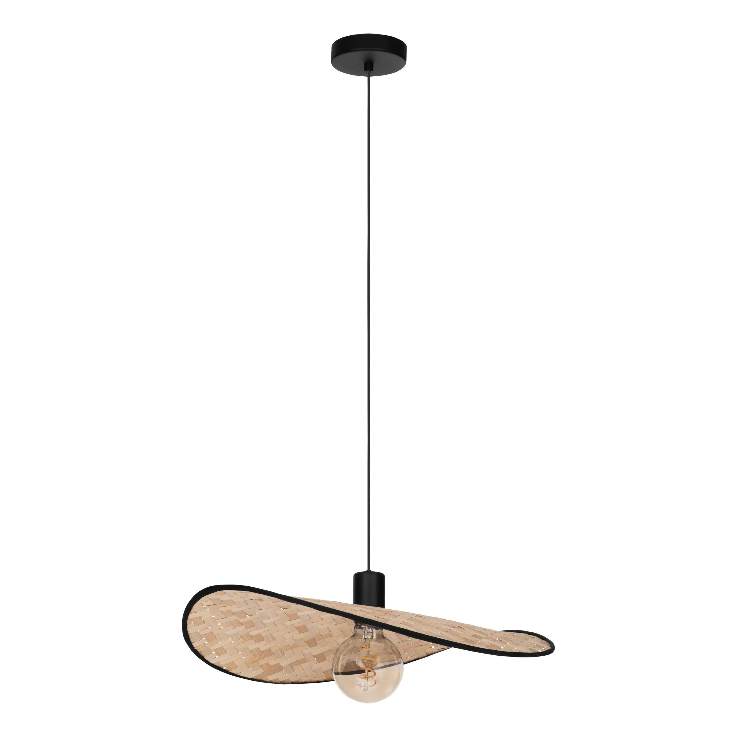 Eglo Hängeleuchte Marywell Stahl ,Holz, schwarz, braun