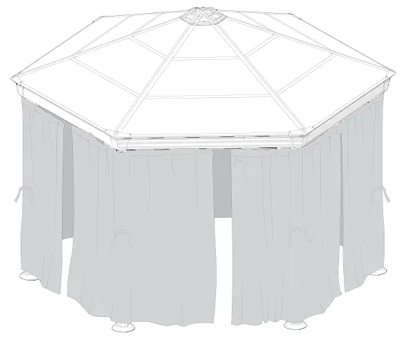 Canopia Pavillon Roma Moskitonetz 225x235 cm, grau
