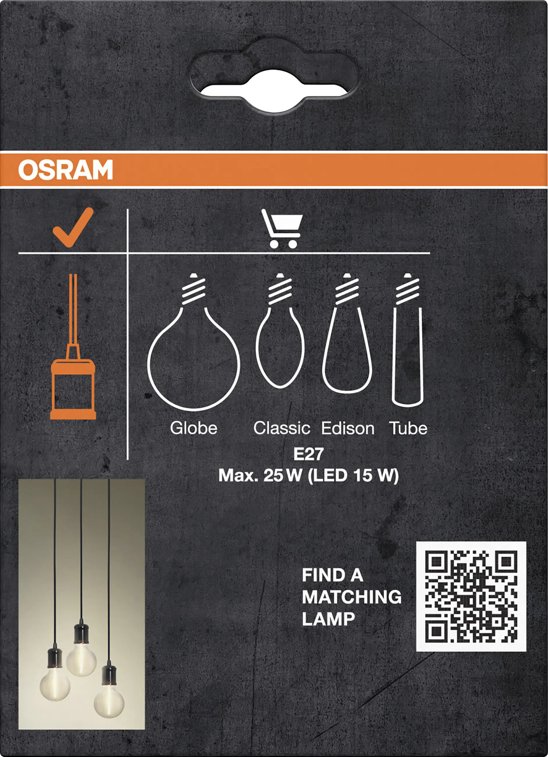 Osram Pendelleuchte 1906 Pendulum 163 cm schwarz matt