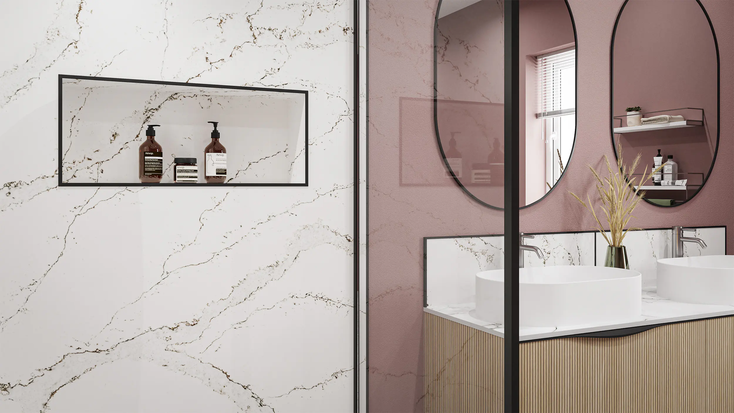 Wetwall Alloy Wandpaneel  Calacatta Volegno 60 x 244 cm