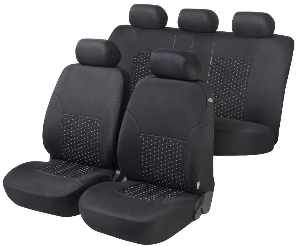 Walser Autositzbezug DotSpot Premium Komplett-Set grau schwarz
