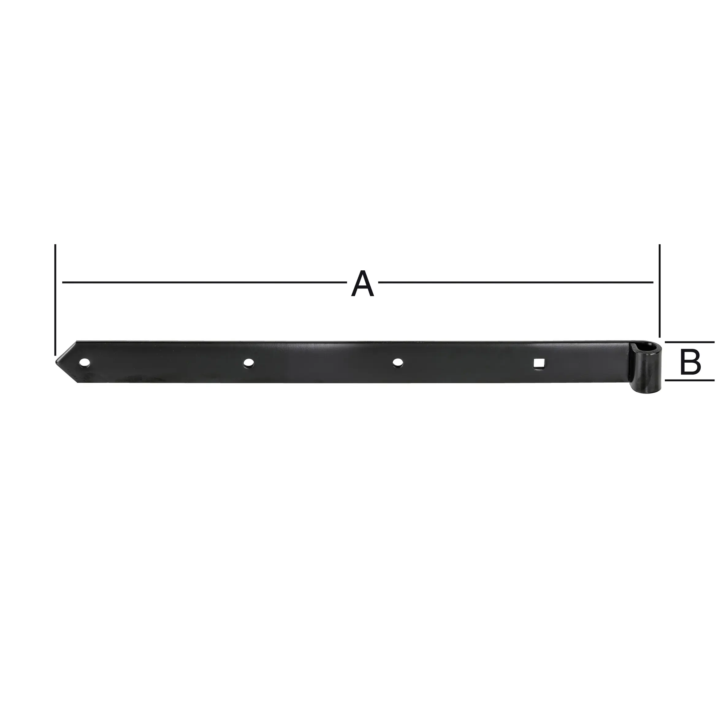 Vormann Ladenband für Torbeschlag Stahl 30 x 3 cm schwarz 