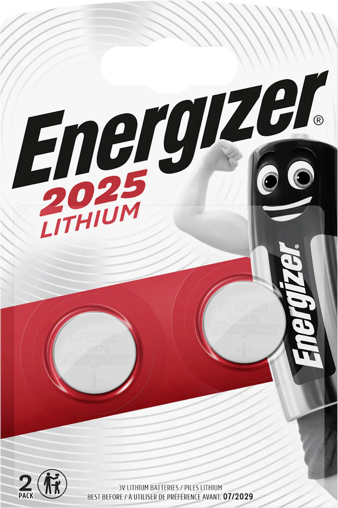 Energizer Knopfzelle CR 2025 Lithium, 3 V. 2er Pack